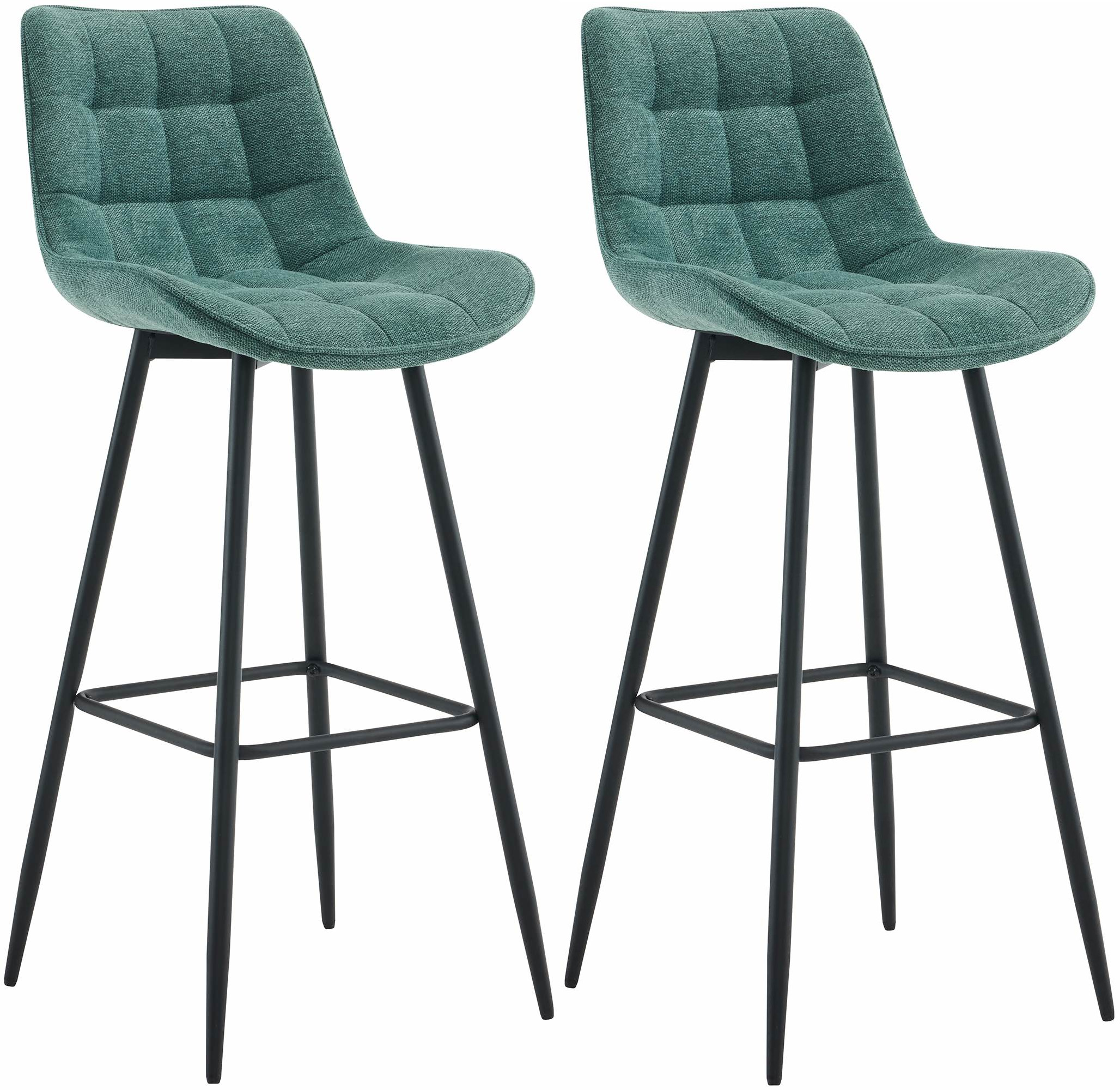 2er Set Barhocker Dartford Stoff, grün
