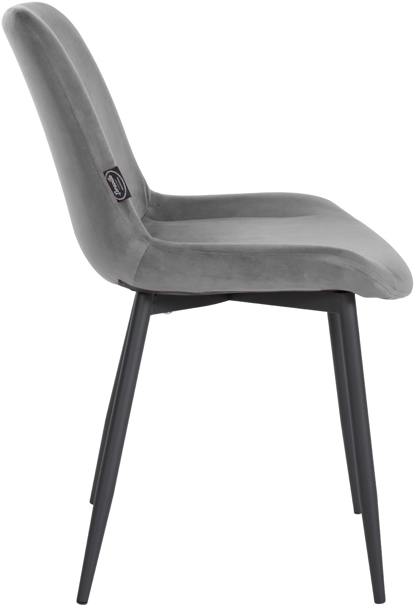 4er Set Esszimmerstühle Victoria Samt, grau
