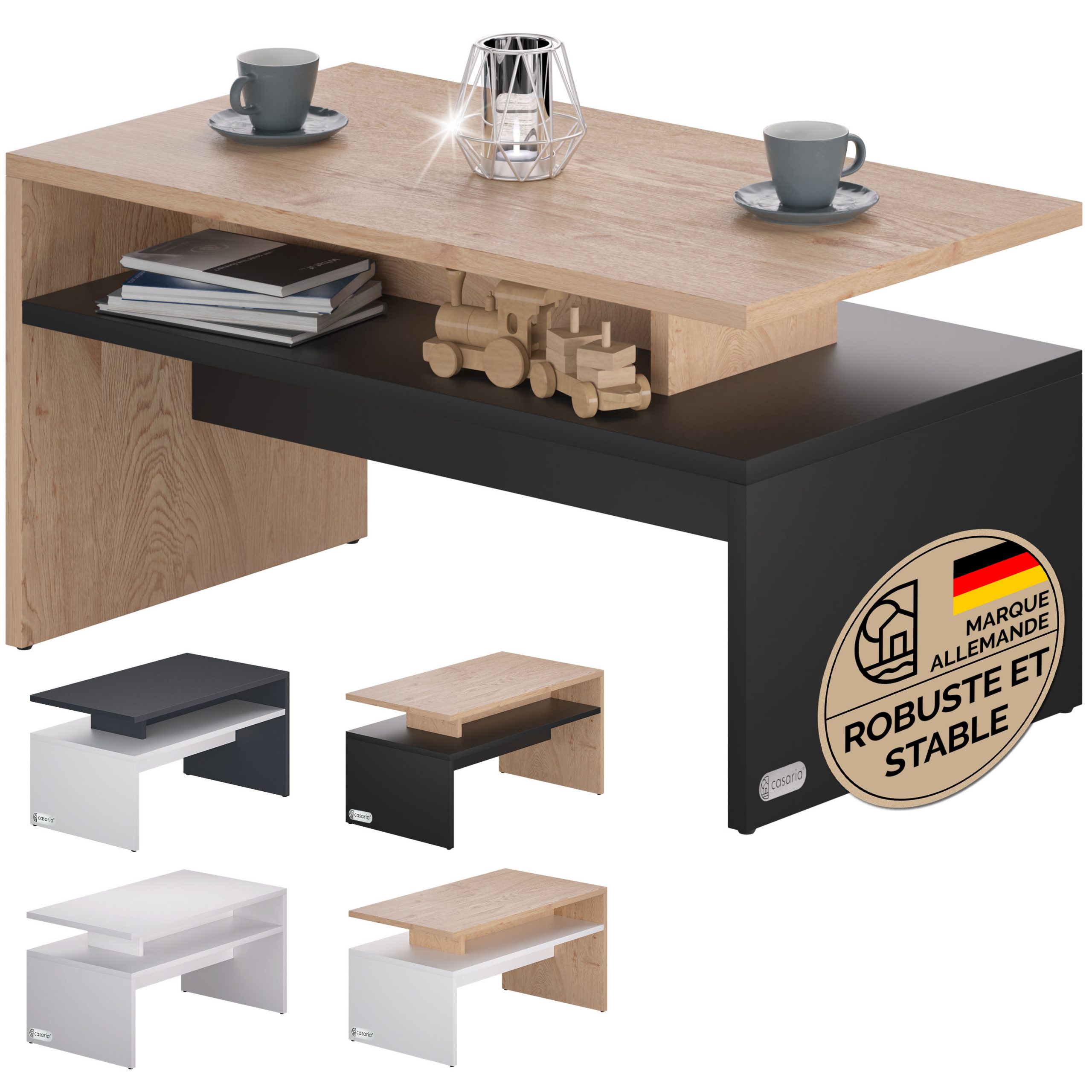 Couchtisch Sacramento Holz/Grau 95x55x50cm