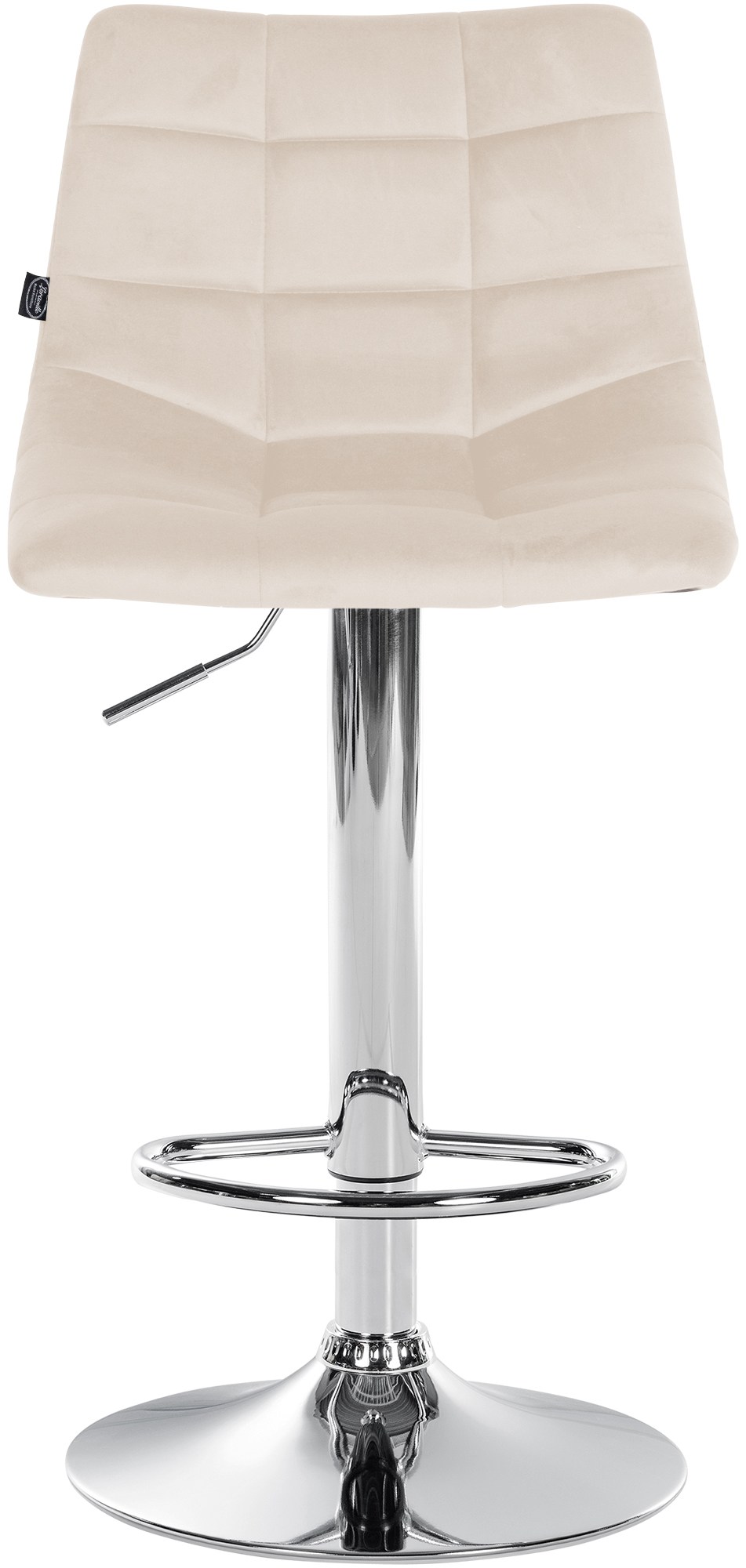 2er Set Barhocker Jerry Samt chrom, creme
