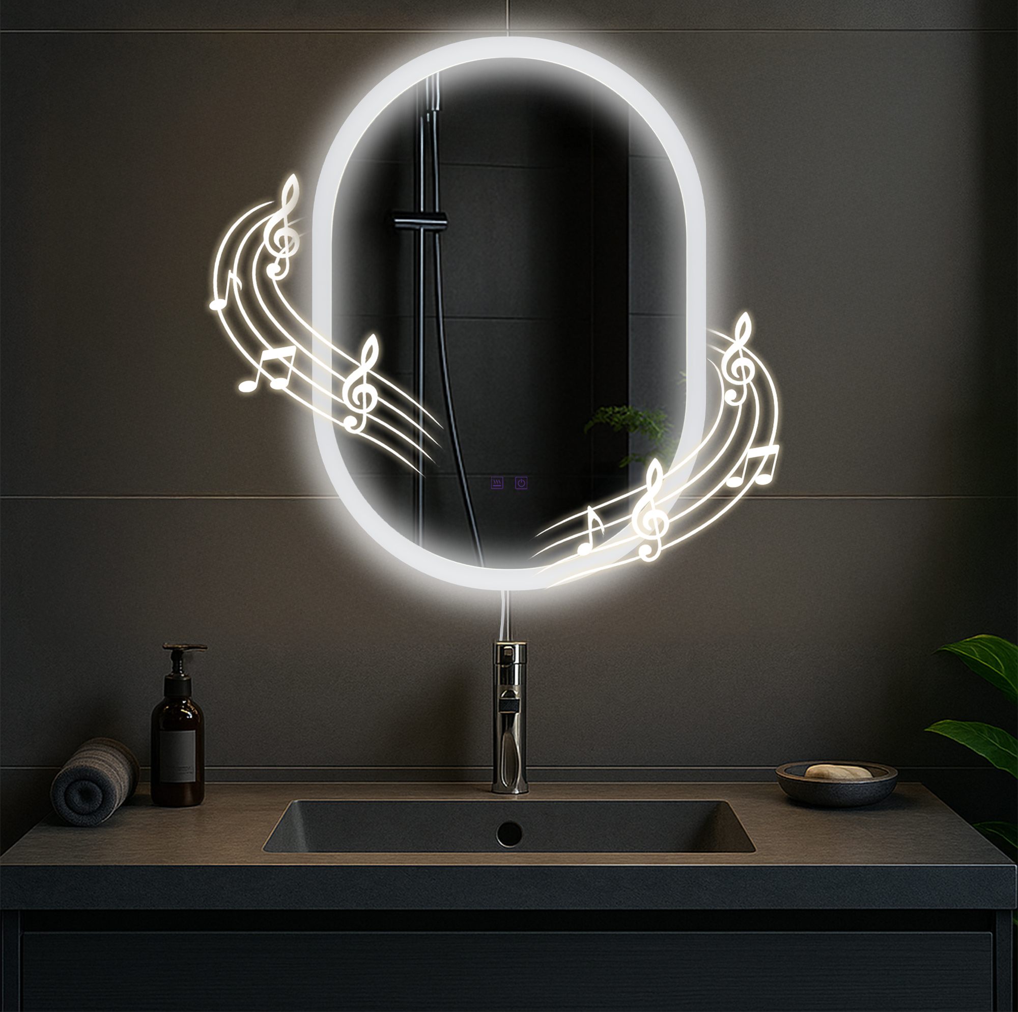 Badspiegel Karishma 70x50 mit Bluetooth, klarglas