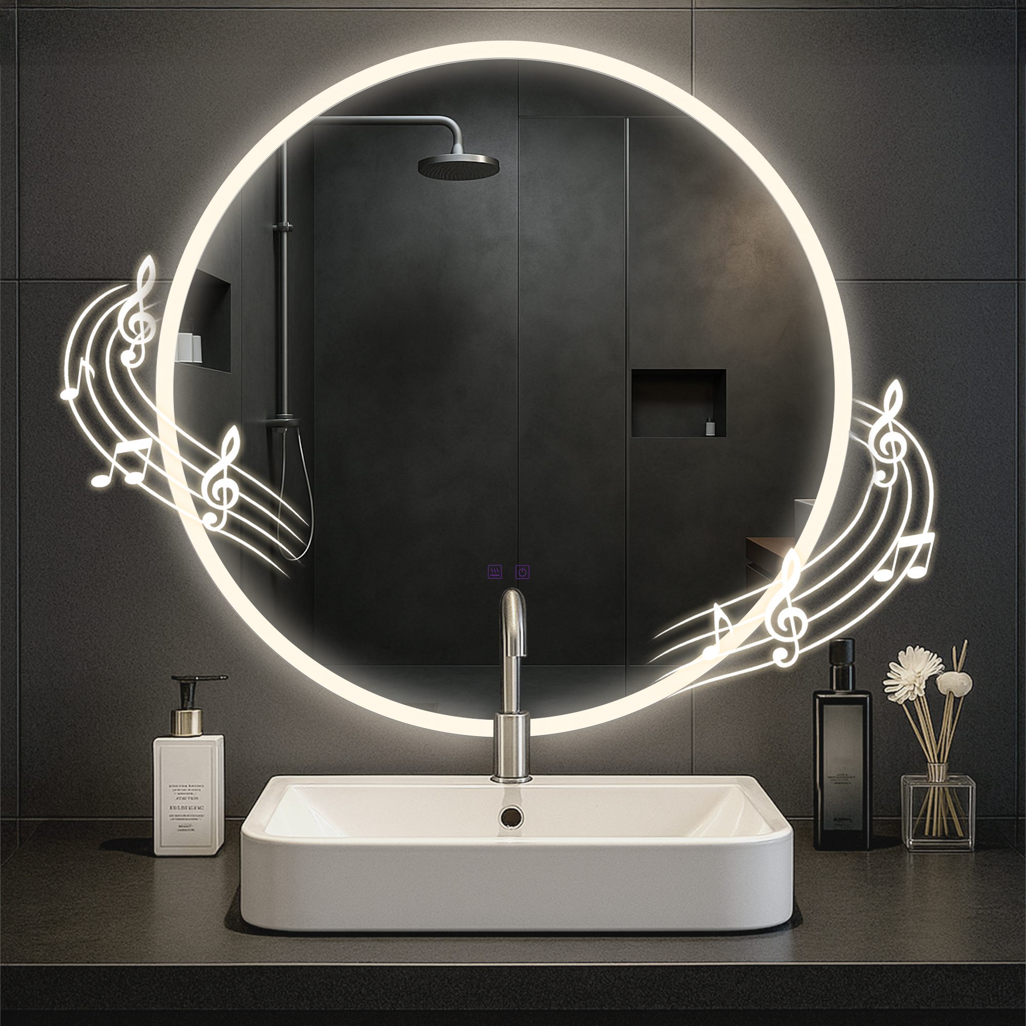 Badspiegel Laconia 80 mit Bluetooth, klarglas