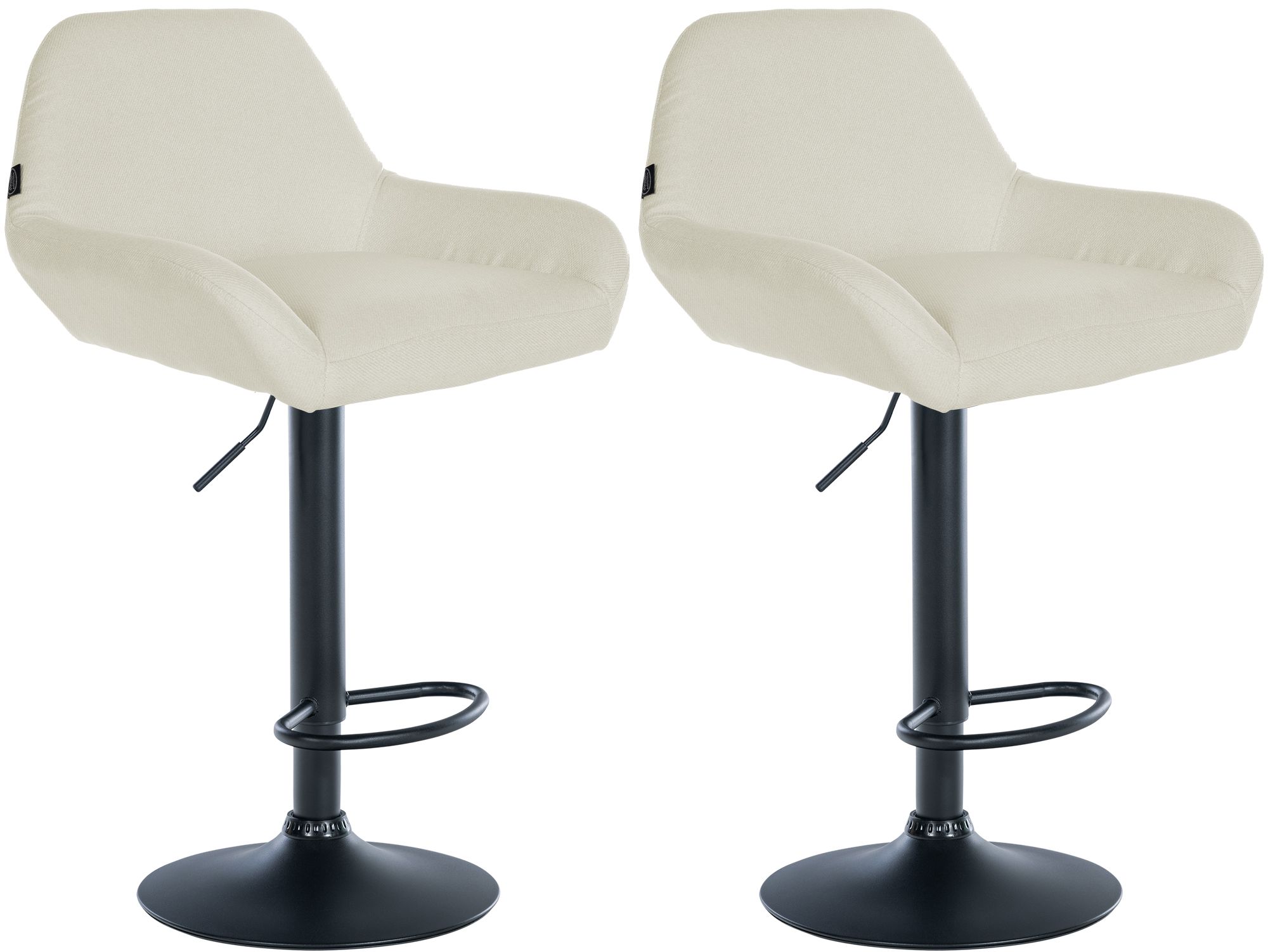 2er Set Barhocker Braga Stoff schwarz, creme