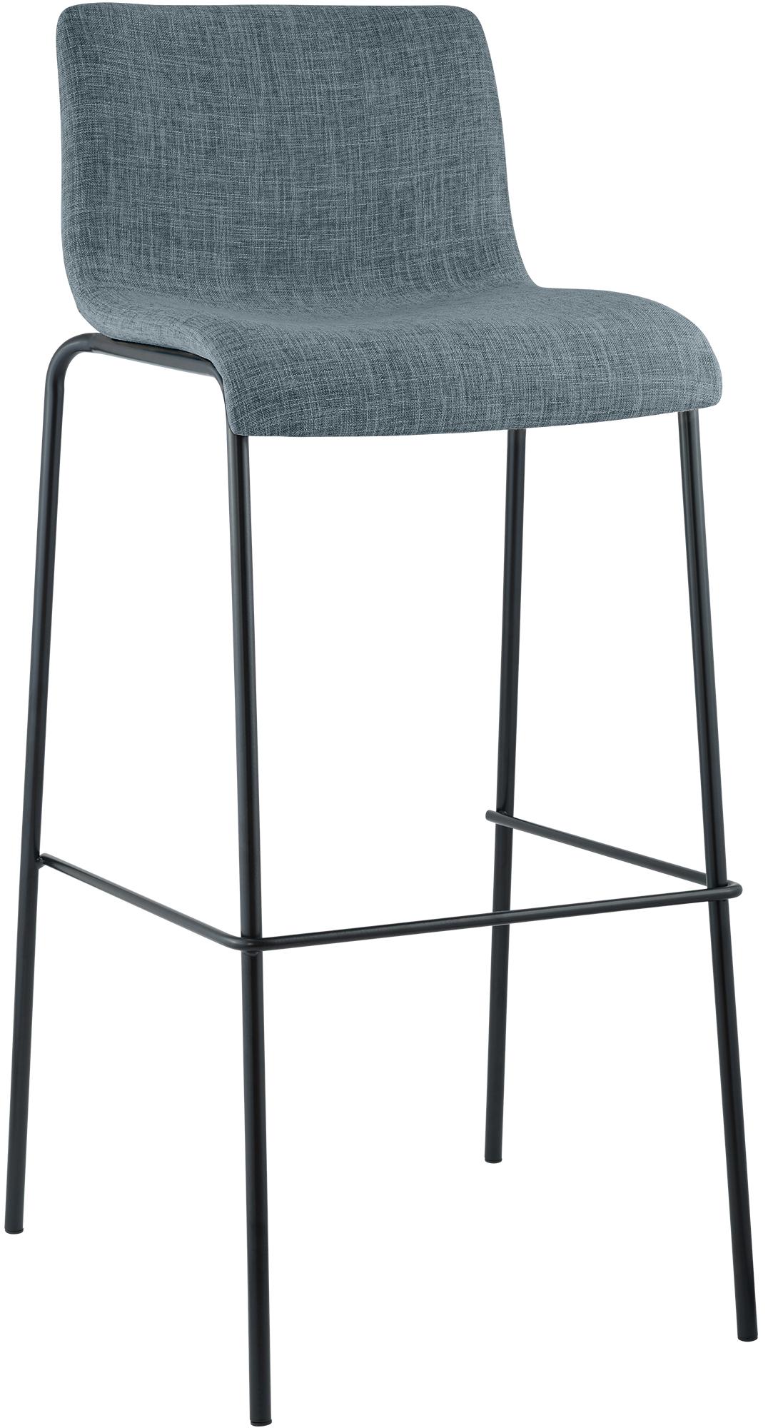 Barhocker Hoover Stoff 4-Fuß Gestell schwarz, blau