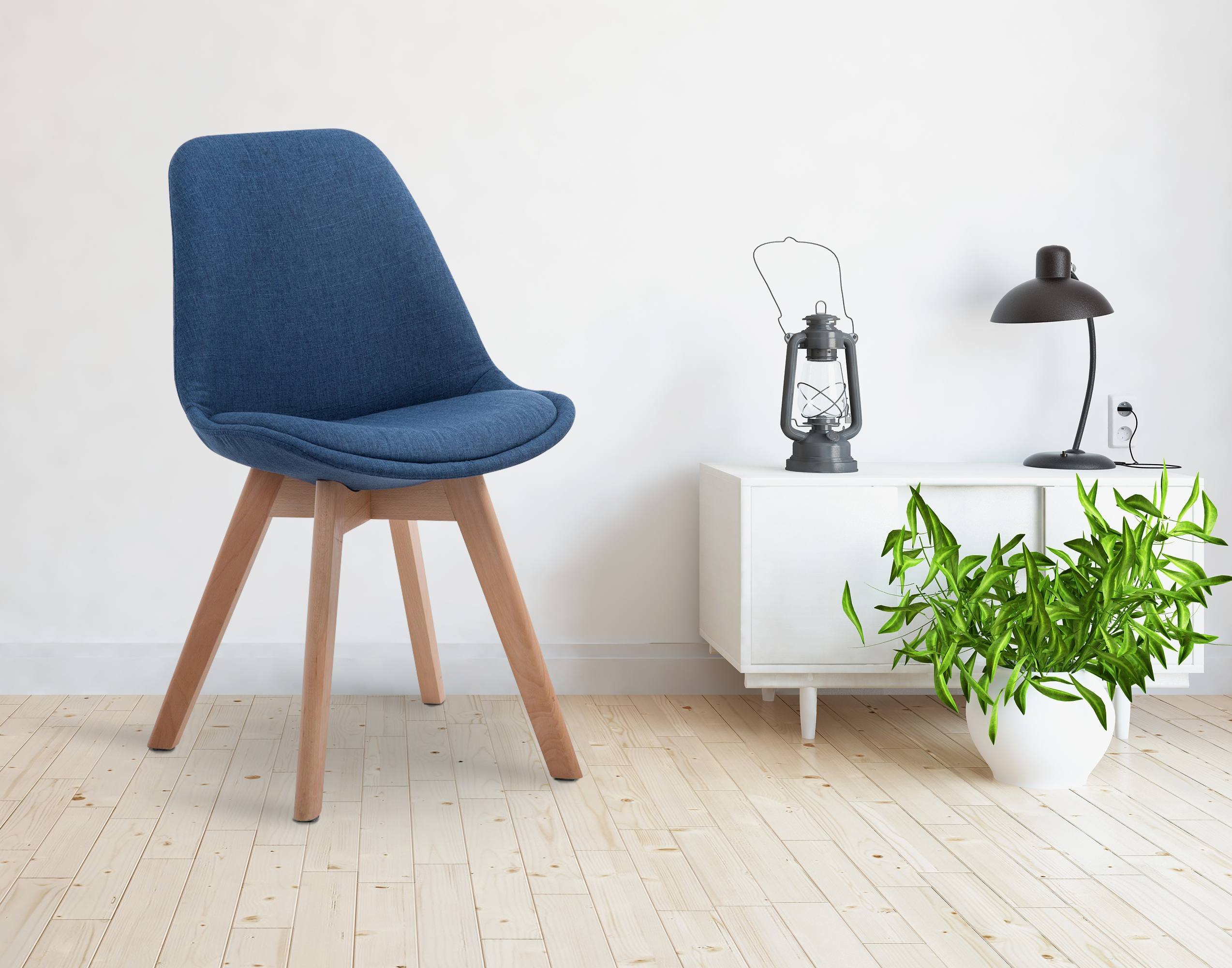 Besucherstuhl Borneo V2 Natura Stoff, blau