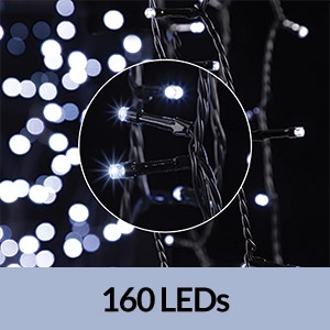 Lichterkette Weihnachten Kaltweiß 11,5m Timer