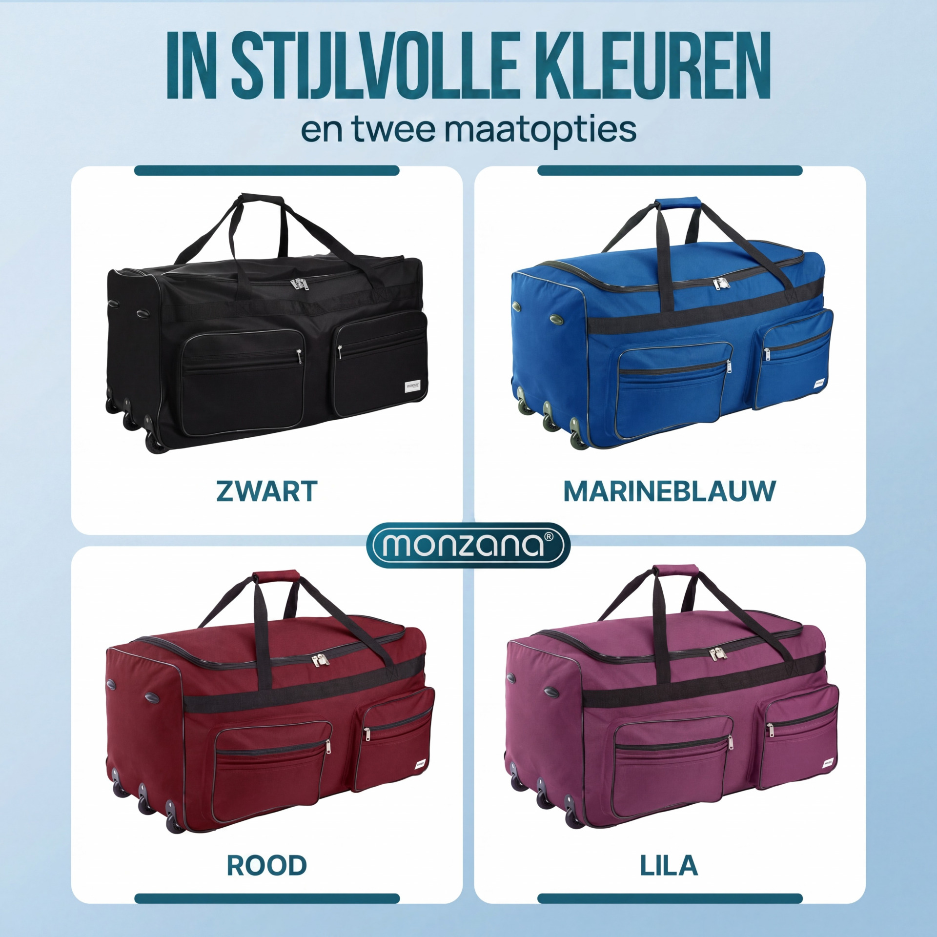 XXL Reisetasche mit Trolleyfunktion 160L rot