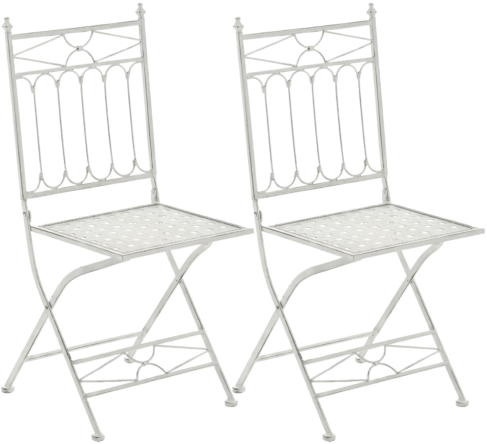 2er Set Klappstuhl Asina, antik weiß