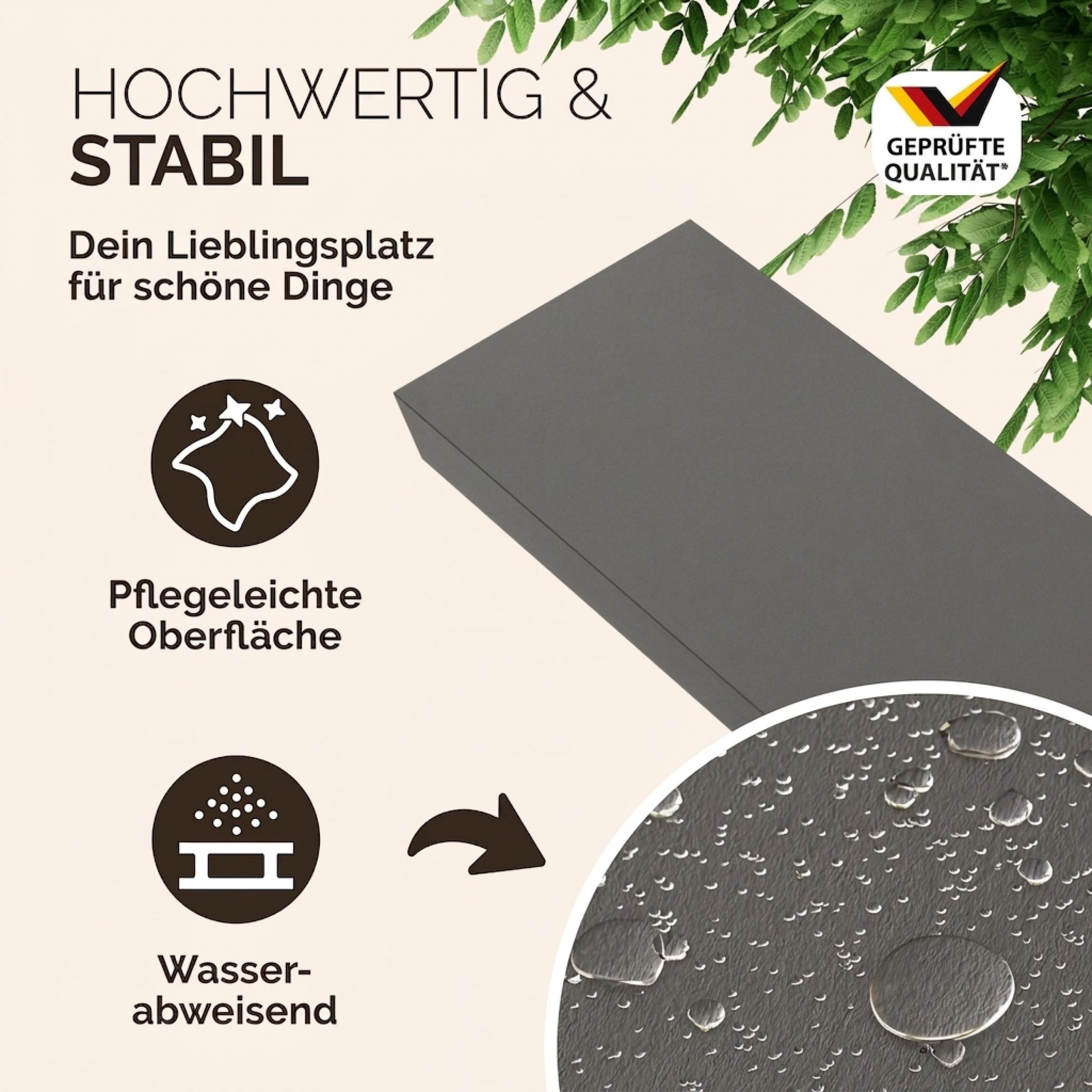 Wandregal Schweberegal 110cm Grau + Halterung