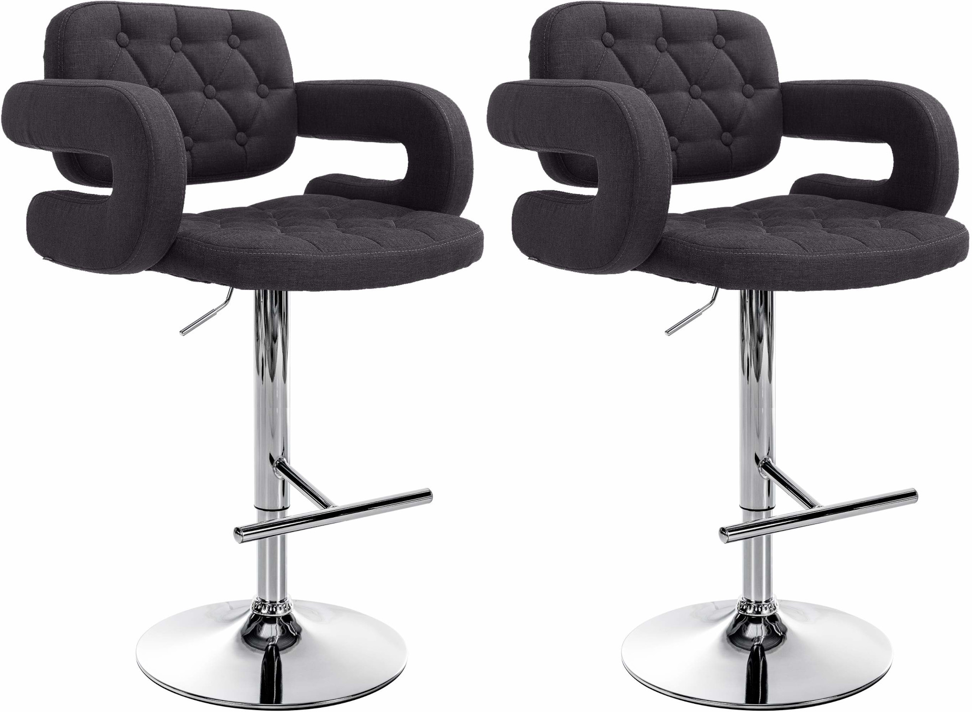 2er Set Barhocker Dublin Stoff C, schwarz