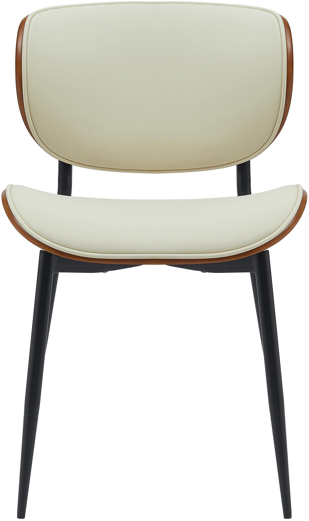 Besucherstuhl Enid Kunstleder, walnuss/creme