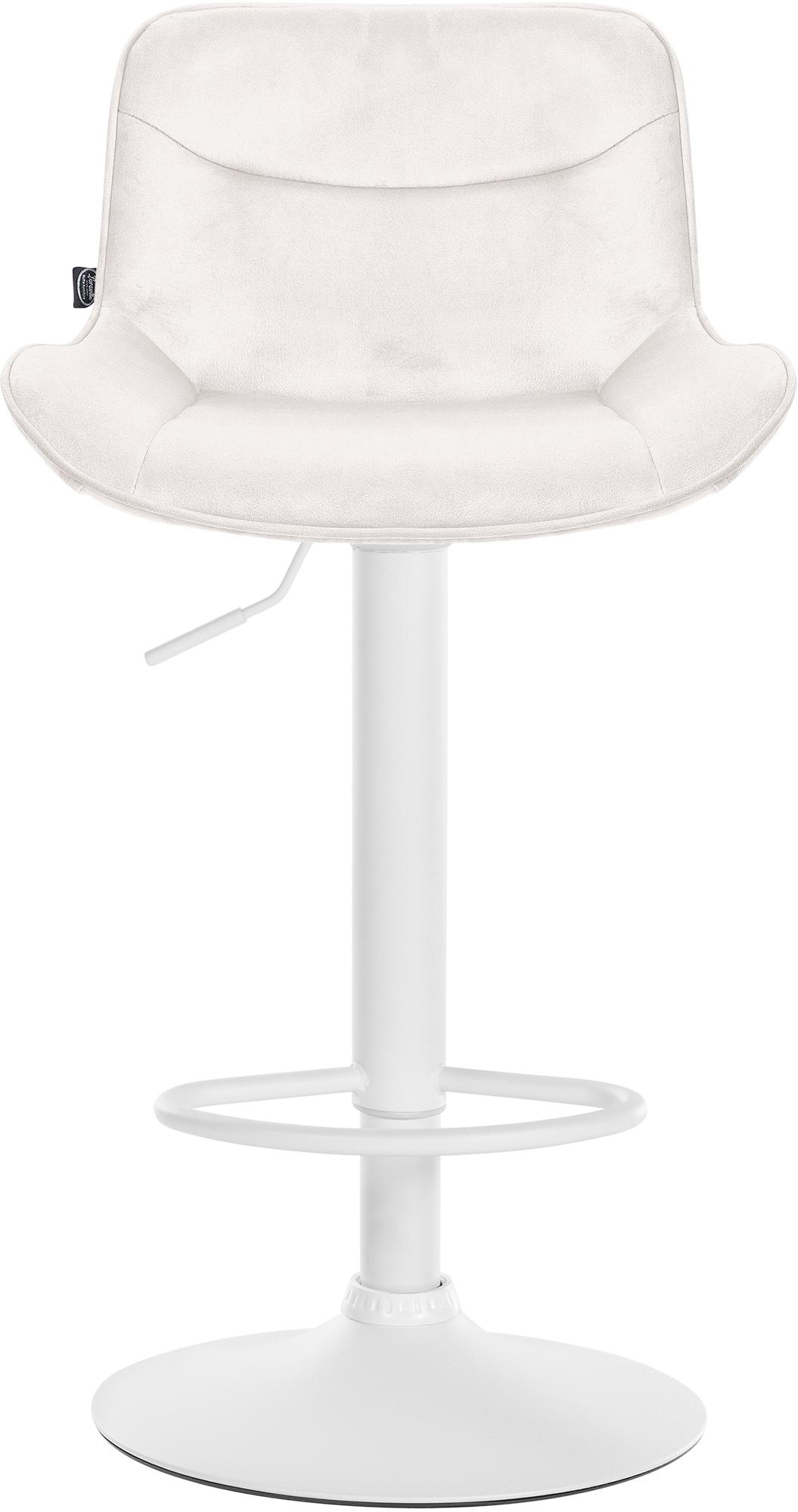 2er Set Barhocker Vonore Samt weiß, creme