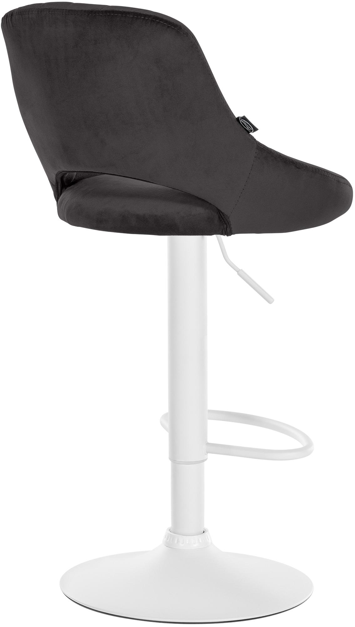 Barhocker Milet Samt weiß, schwarz