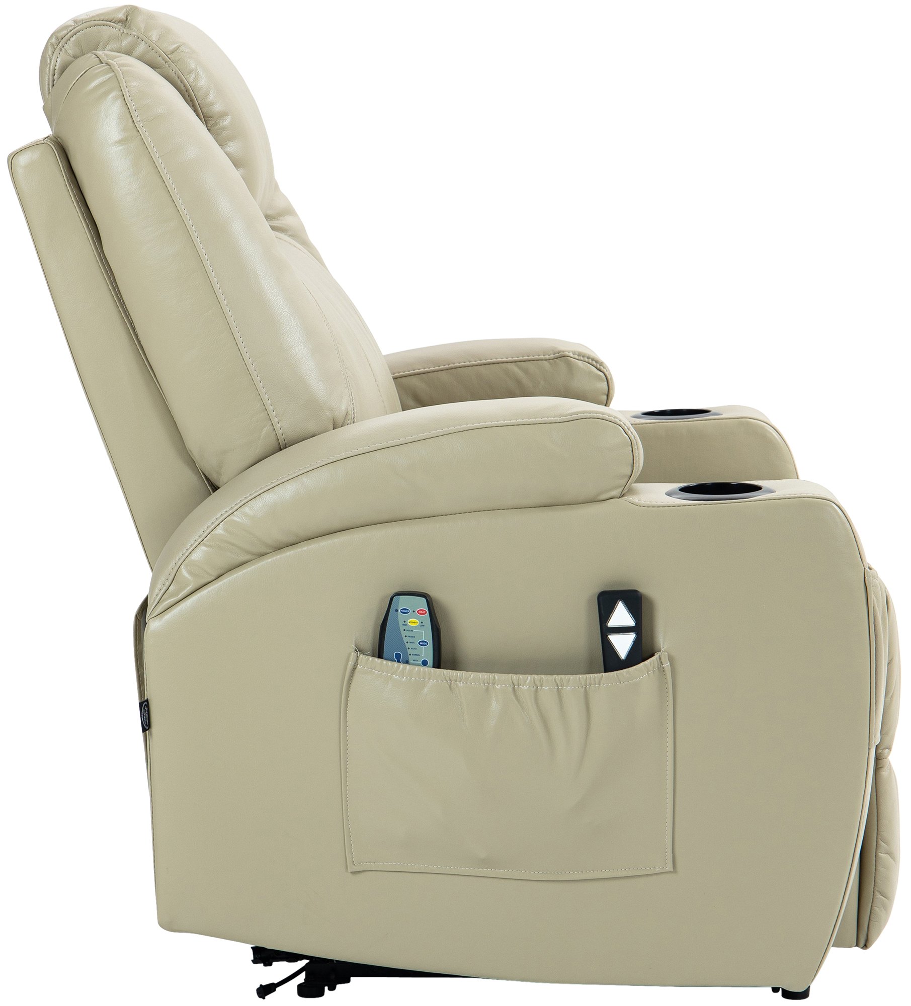 Sessel Hepler mit Massagefunktion Kunstleder, creme