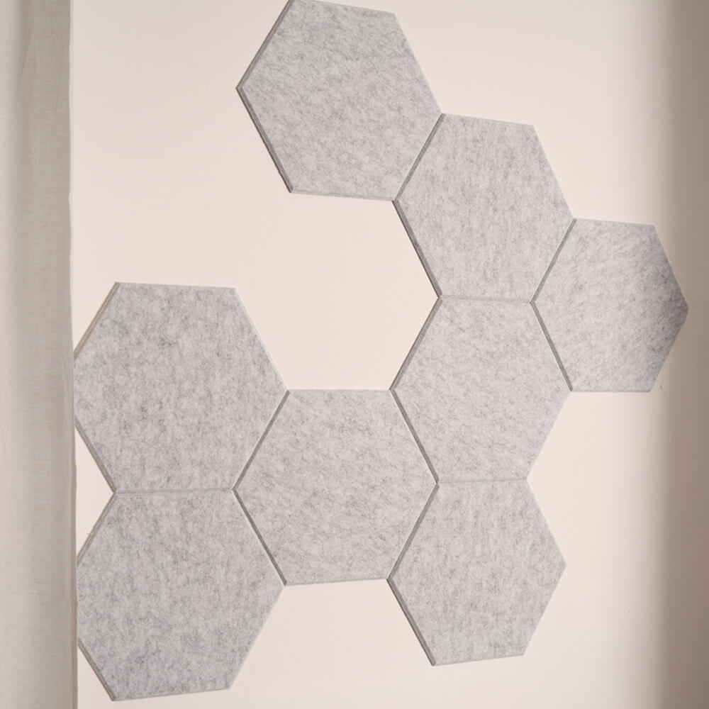 Akustikplatten Hexagon selbstklebend SILENT - 20er Set Hellgrau