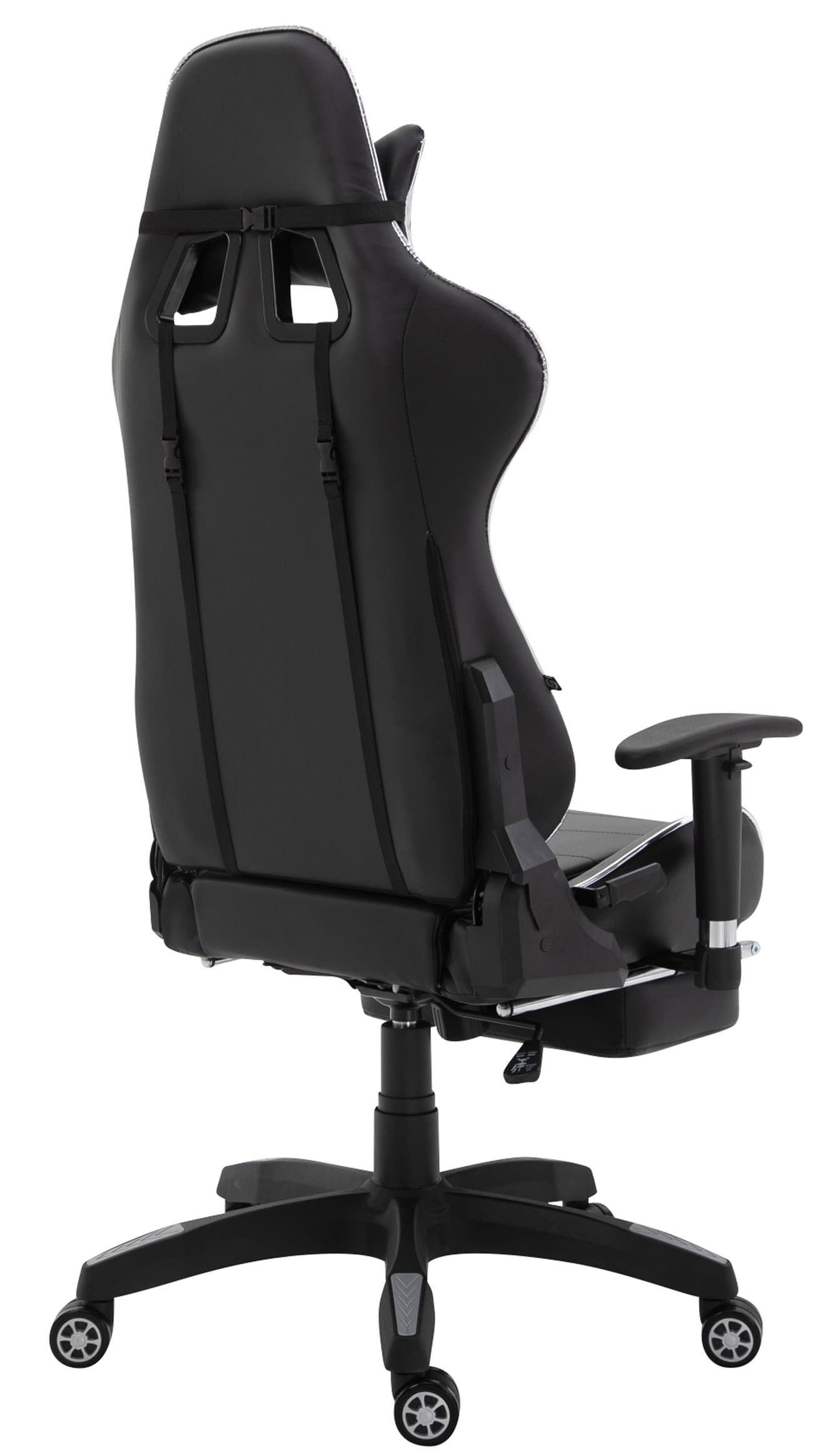 Racing Bürostuhl Turbo mit Fußablage glanz, schwarz/weiß