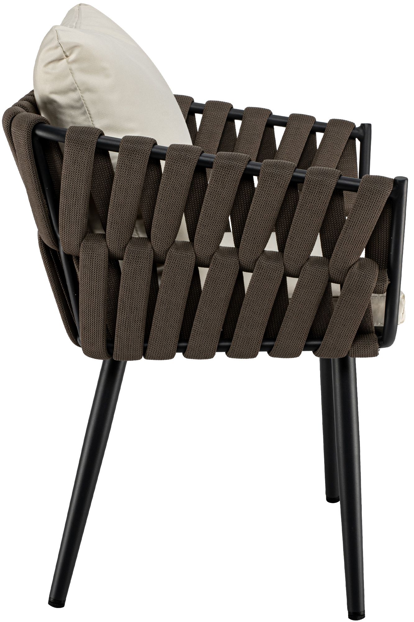 Gartenstuhl Lombardia Taupe mit Sitzkissen, creme