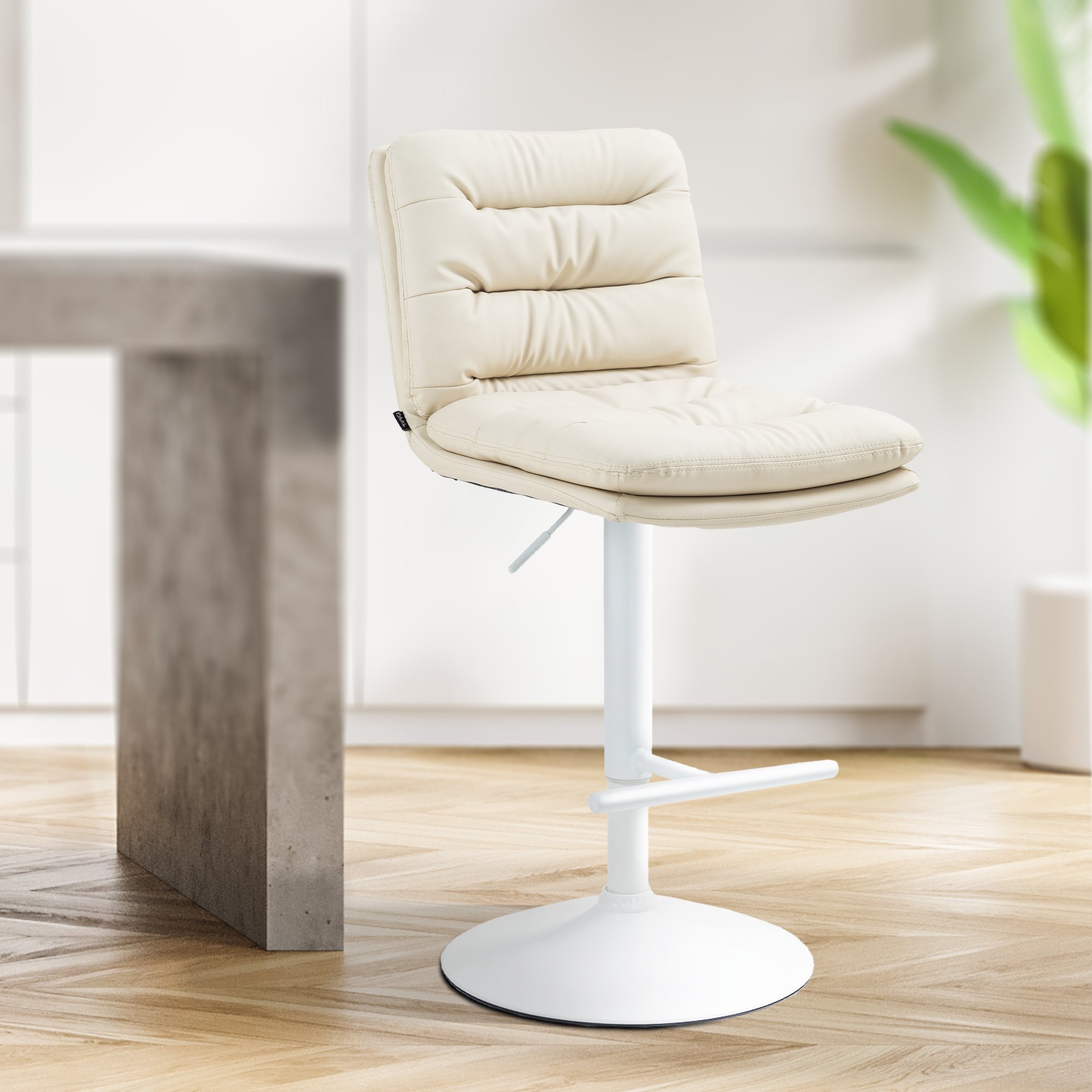 2er Set Barhocker Damar Kunstleder weiß, creme