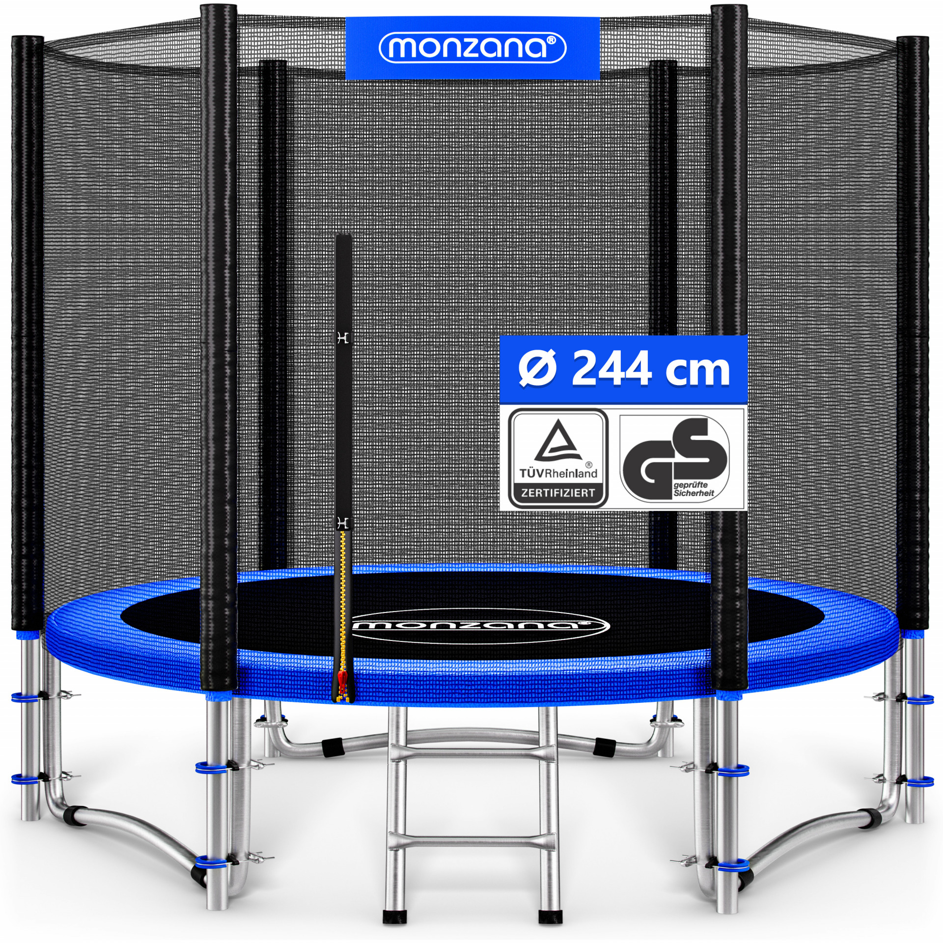 Trampolin Ø244cm TÜV geprüft mit verstärktem Sicherheitsnetz stabil