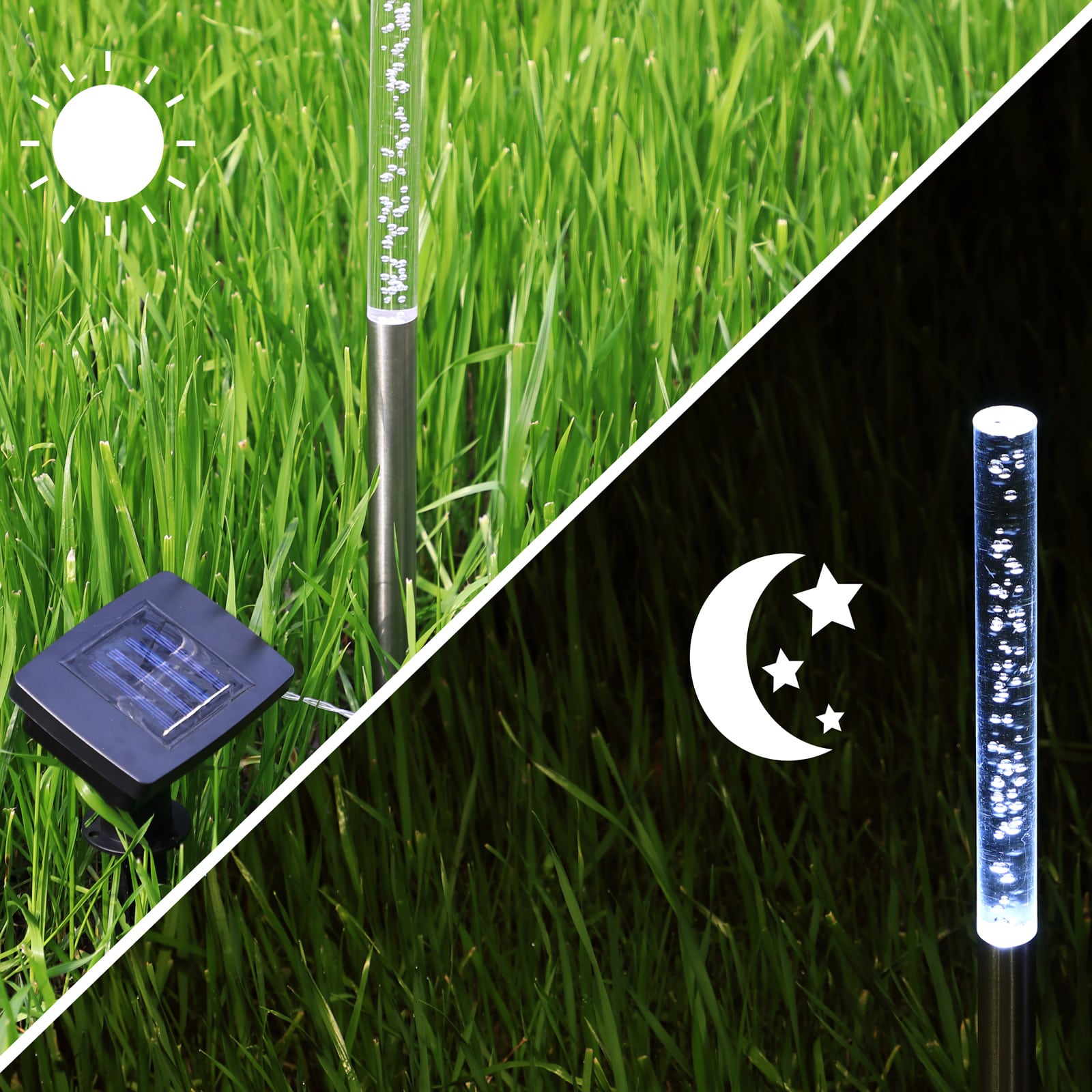 LED Solar Steckleuchte 5er-Set Weiß