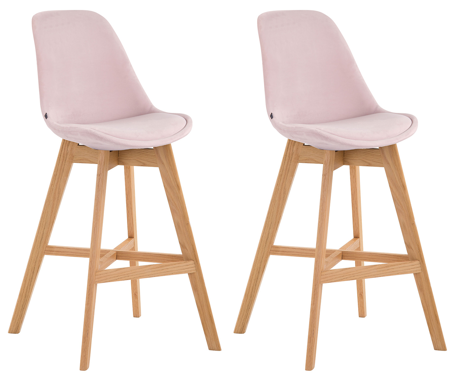 2er Set Barhocker Cannes Samt natura, pink