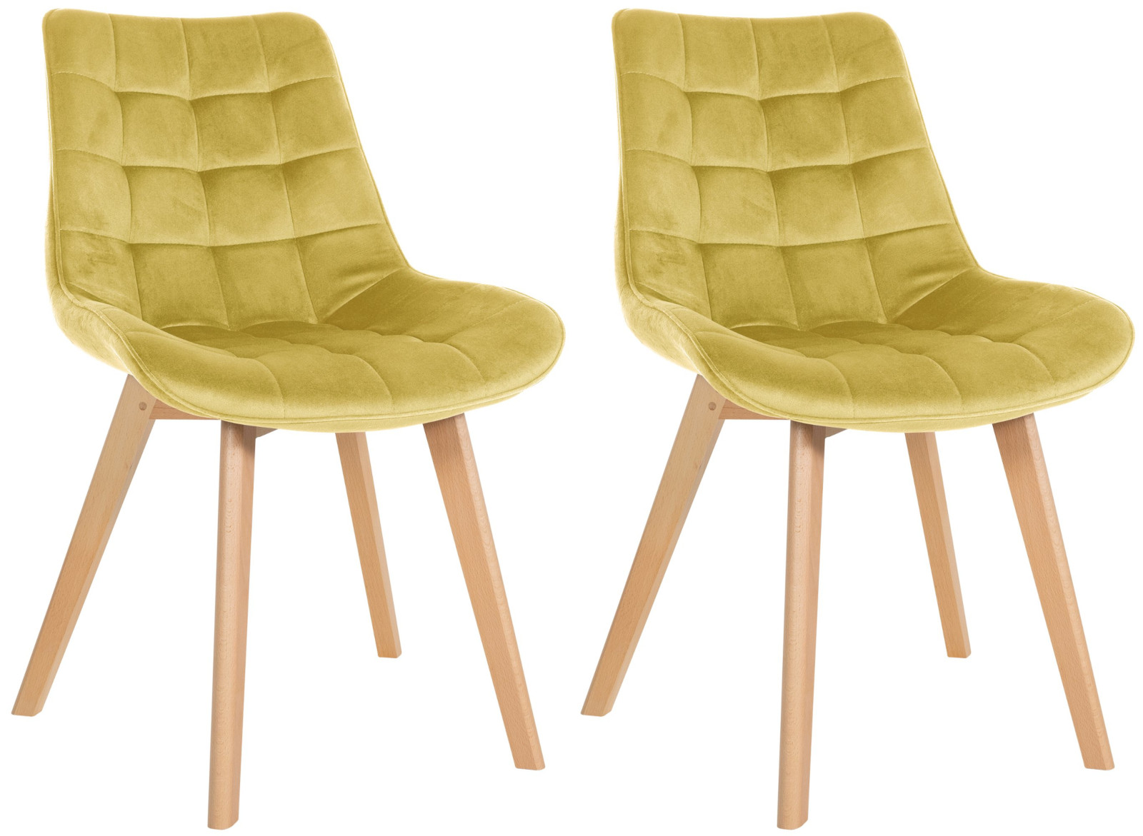 2er Set Stühle Brook Samt, gelb