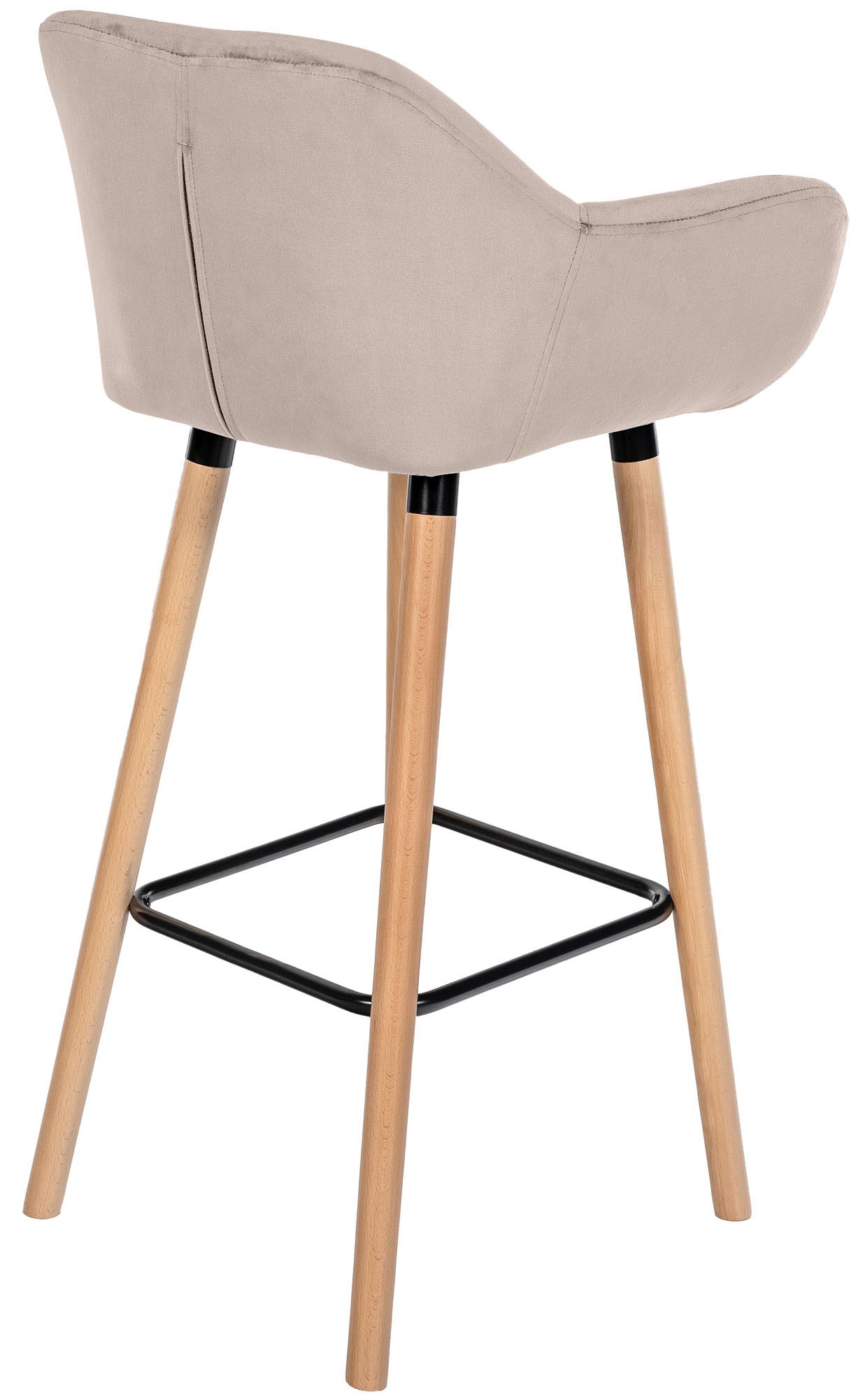 2er Set Barhocker Grant Samt, creme