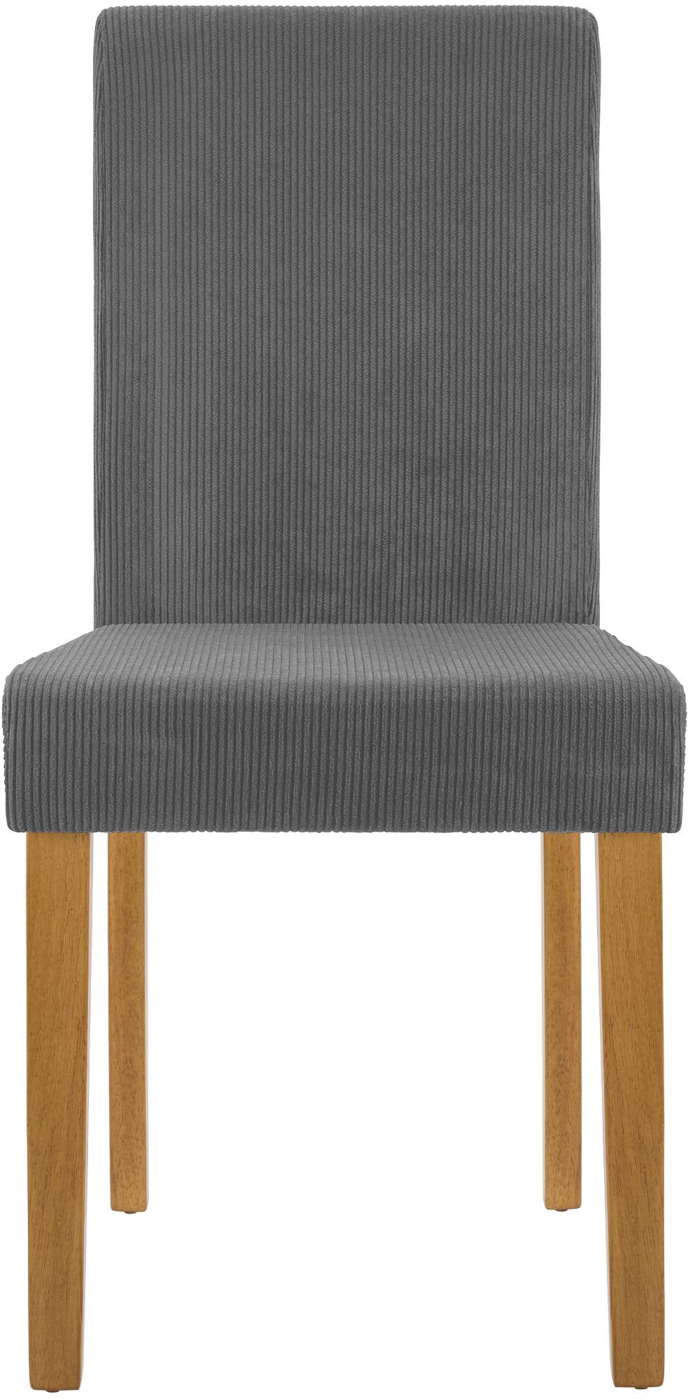 2er Set Esszimmerstuhl Ina Cord antik hell, grau