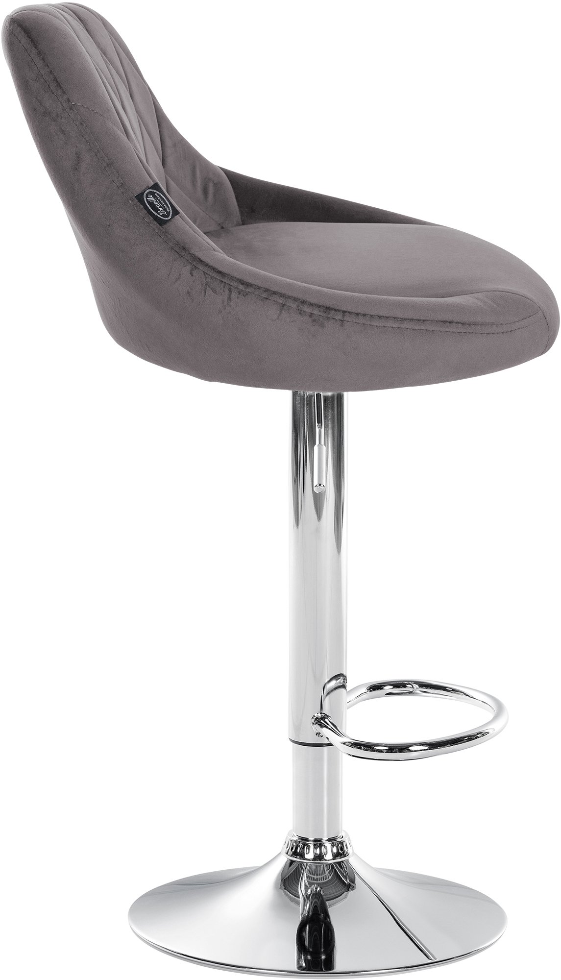 2er Set Barhocker Lazio Samt chrom, grau