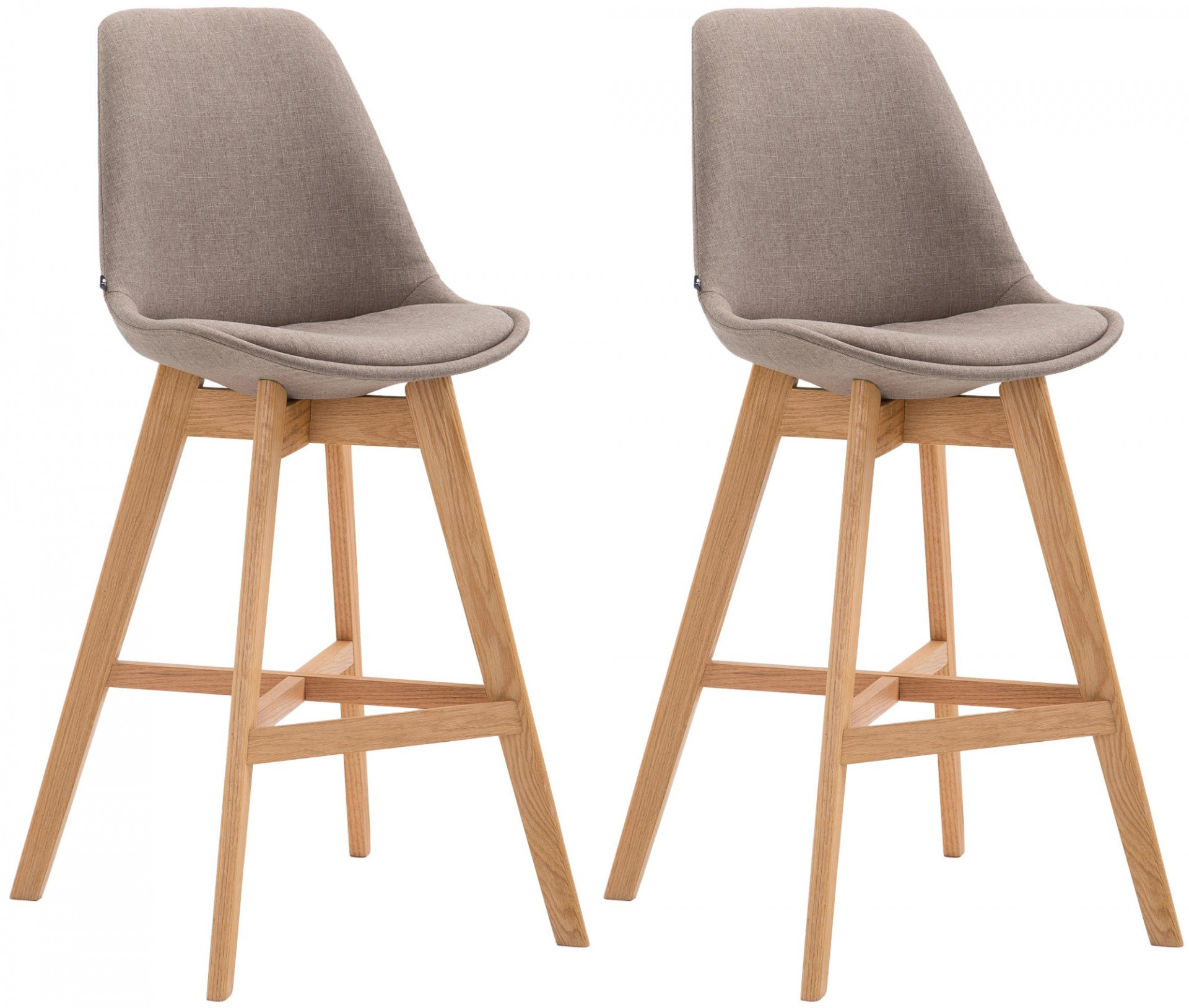 2er Set Barhocker Cannes Stoff natura, taupe