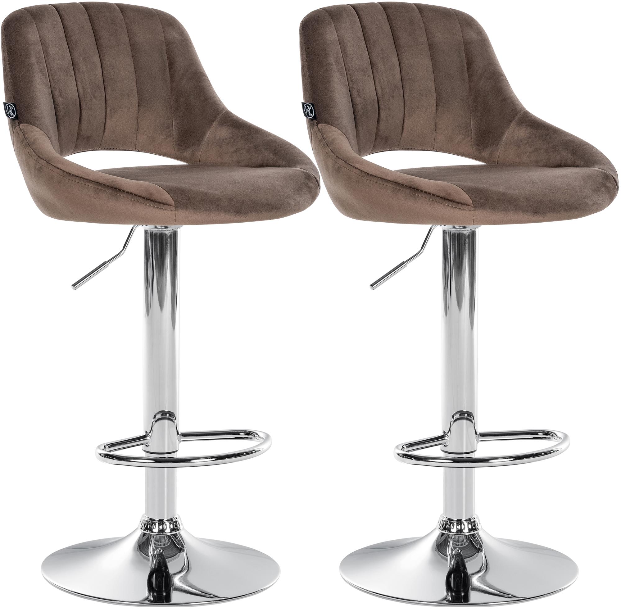 2er Set Barhocker Milet Samt C, braun