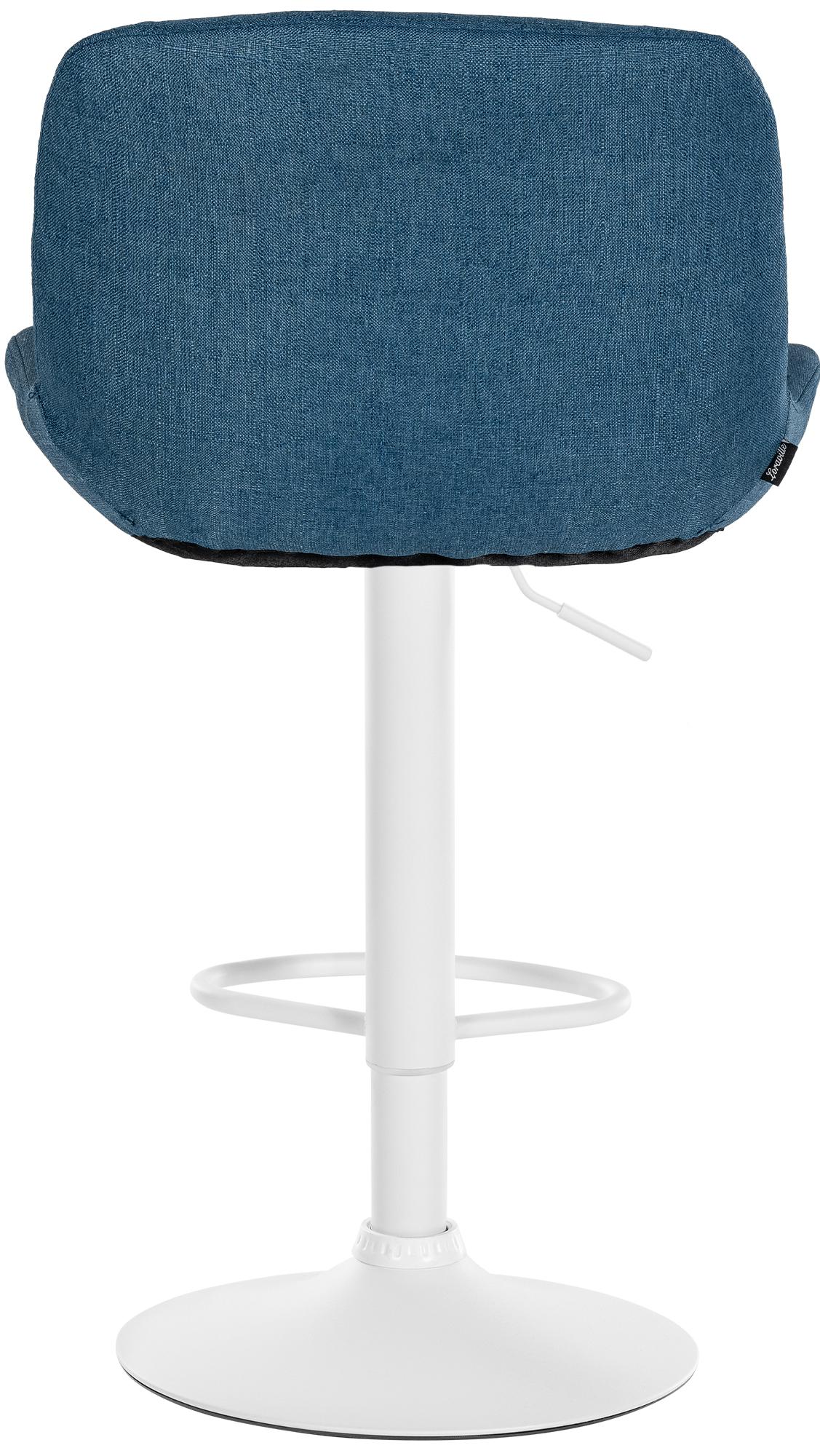 Barhocker Solon Weiß Stoff, blau