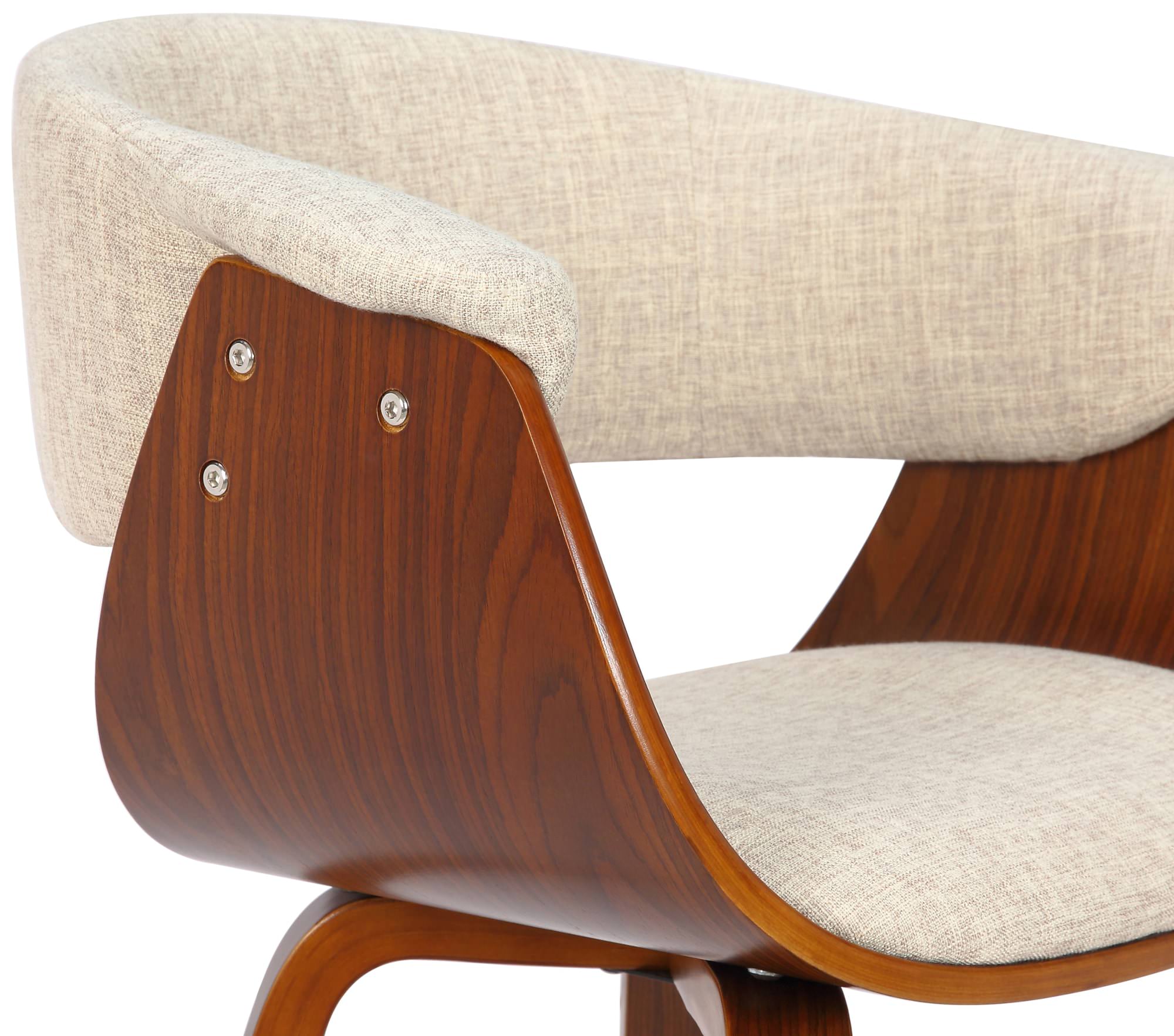 2er Set Stühle Bruce Stoff, walnuss/creme