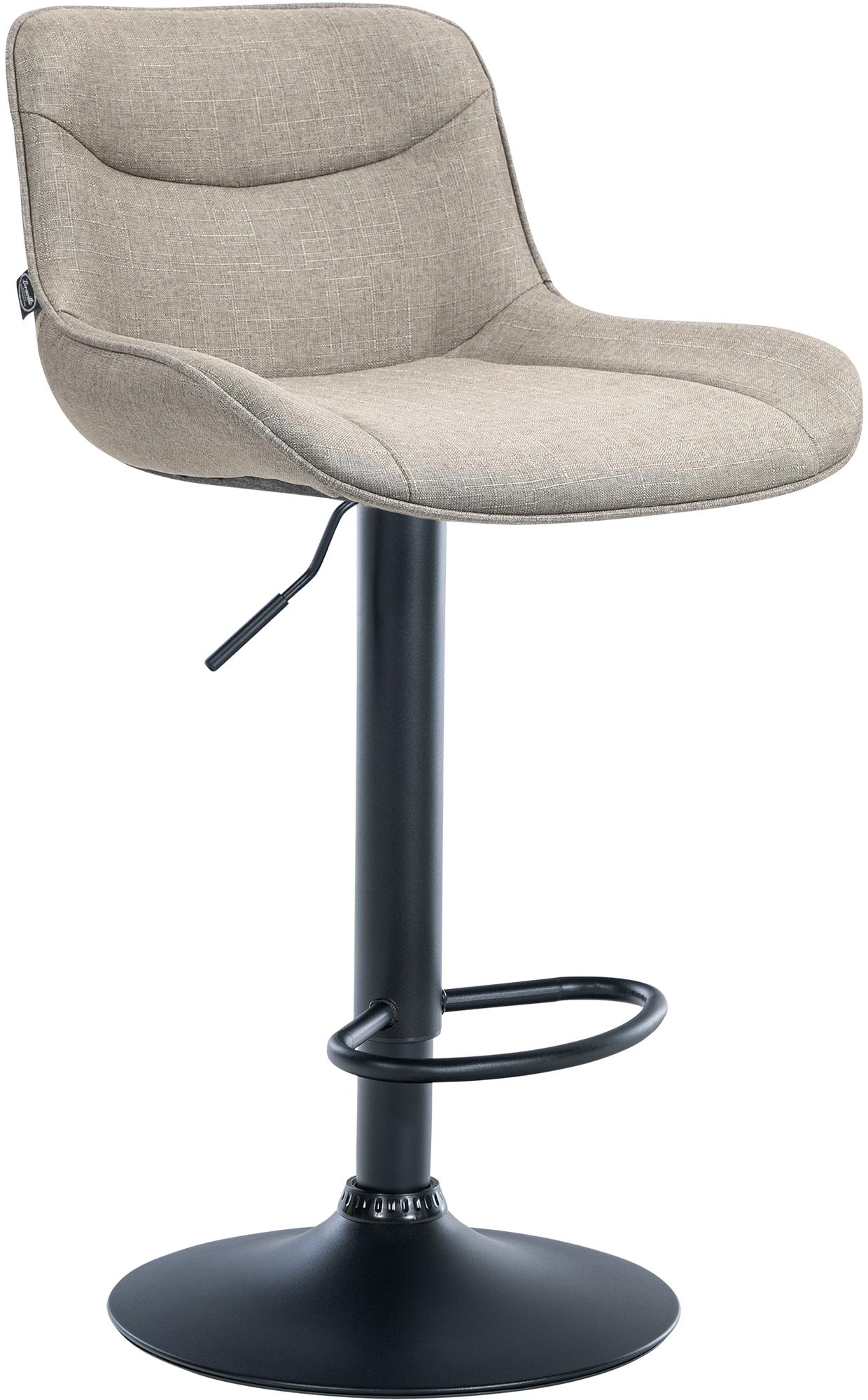 Barhocker Vonore Stoff schwarz, taupe