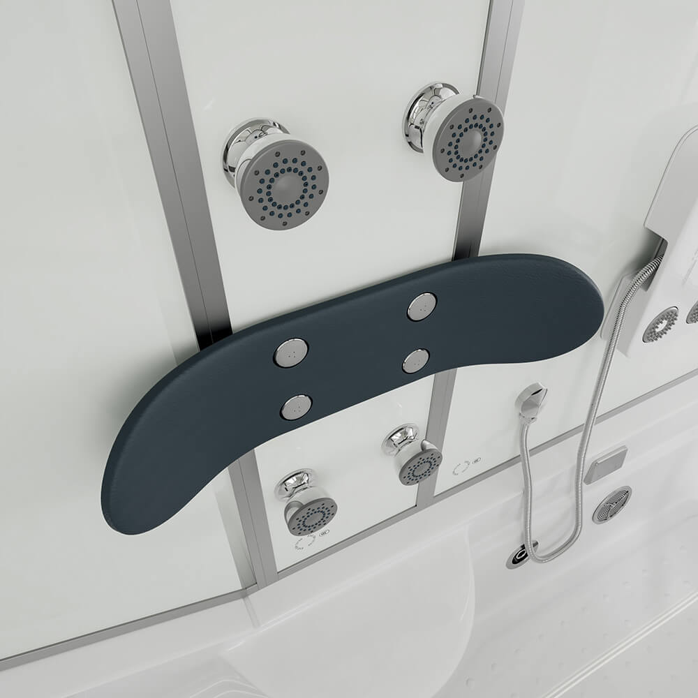 Dampfdusche mit Whirlpool ALLIN 4IN1 - 170 x 90 Weiß Rechts
