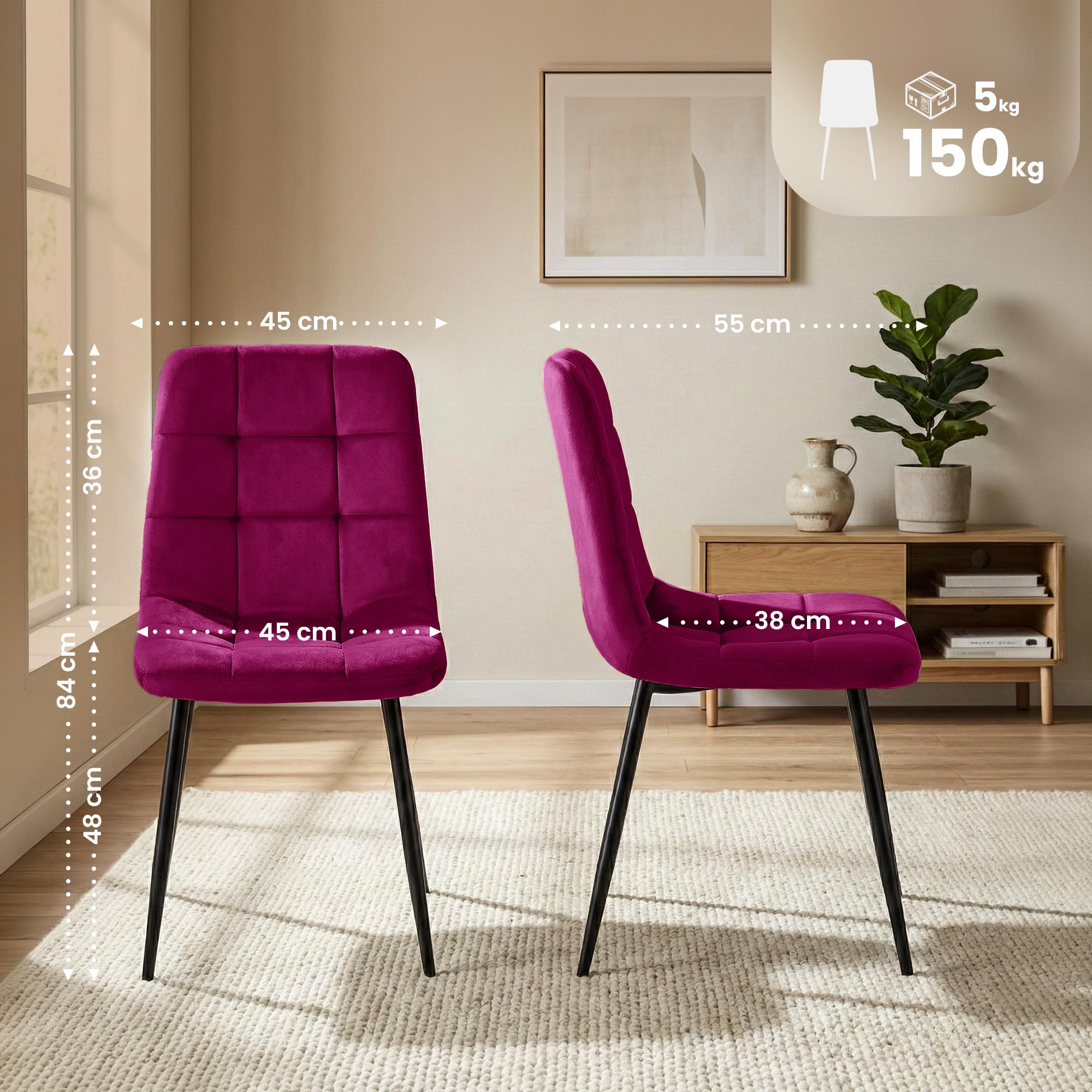 4er Set Esszimmerstühle Antibes, lila