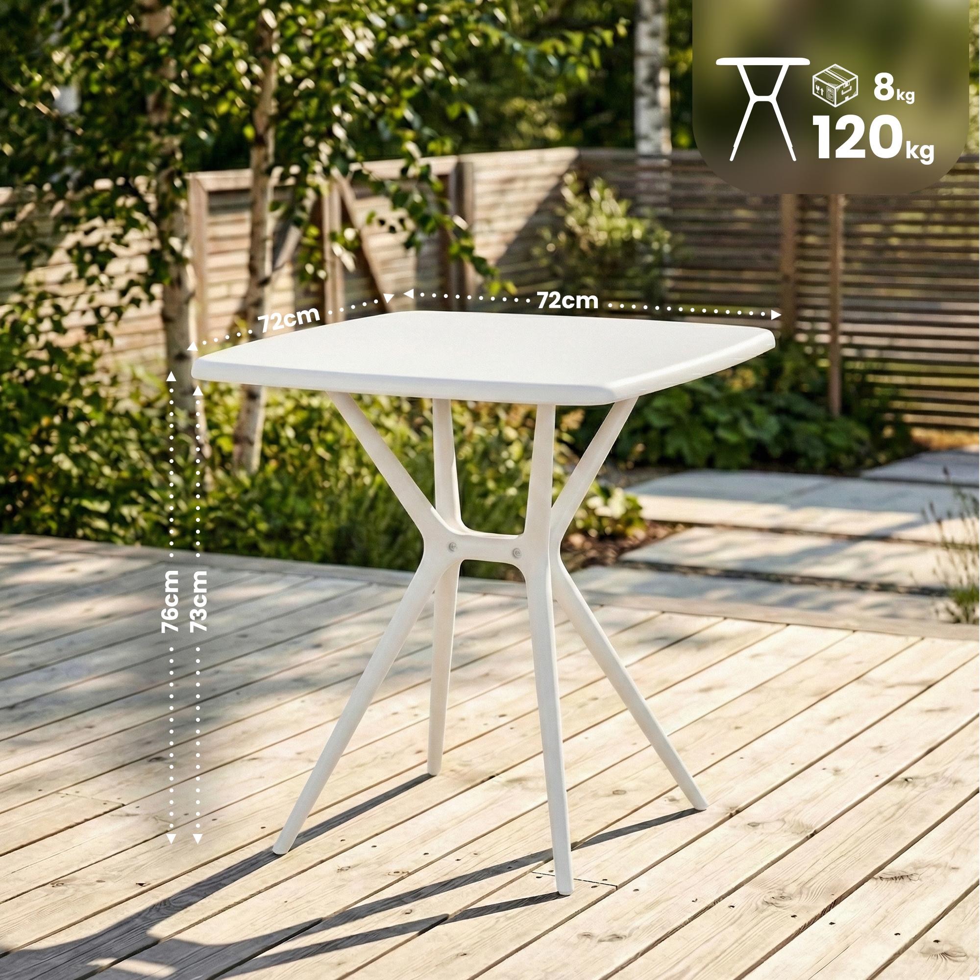 Tisch Becky eckig 72 x 72 cm, weiß