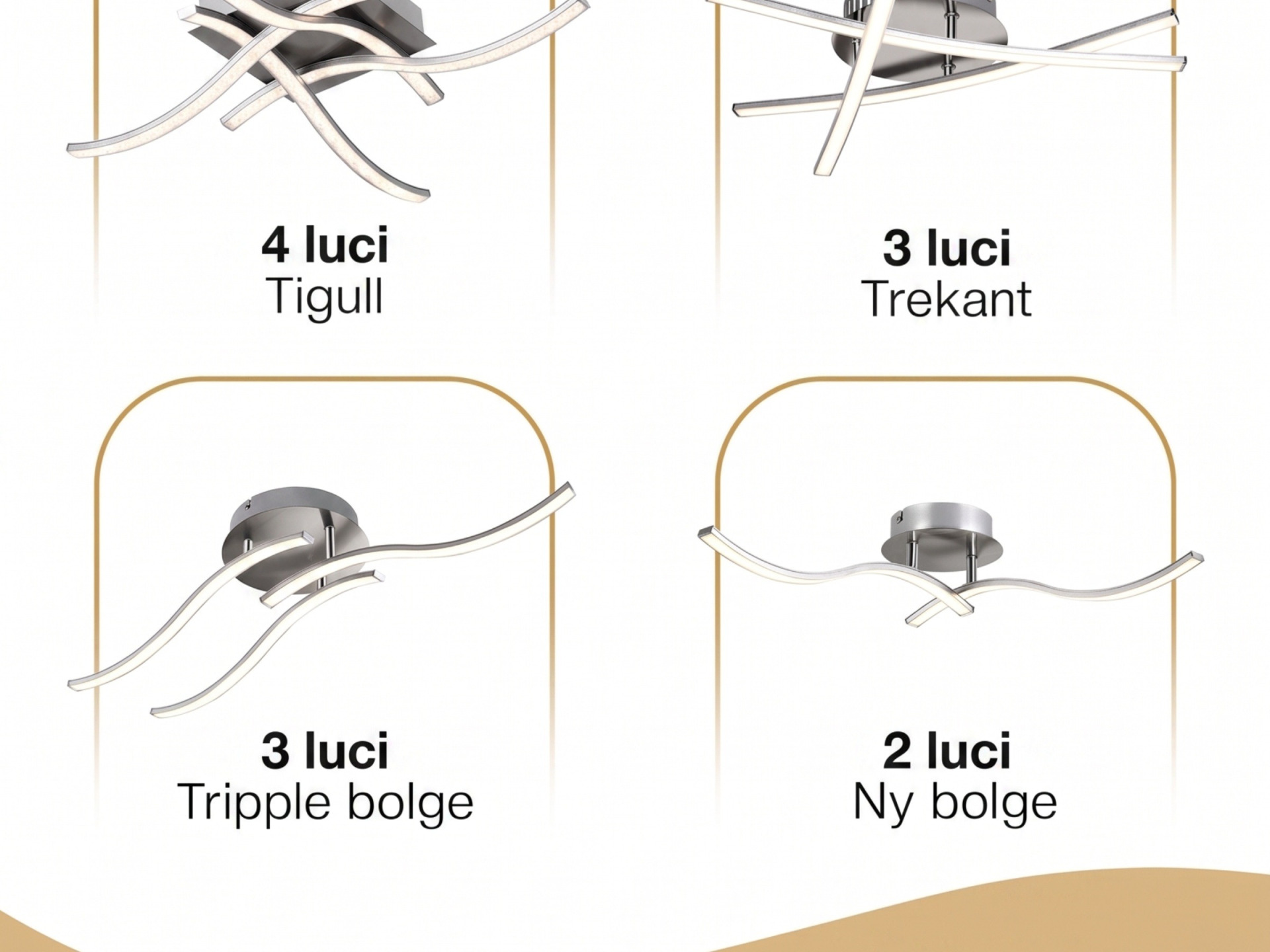 LED Deckenleuchte Ny bolge 2-flammig