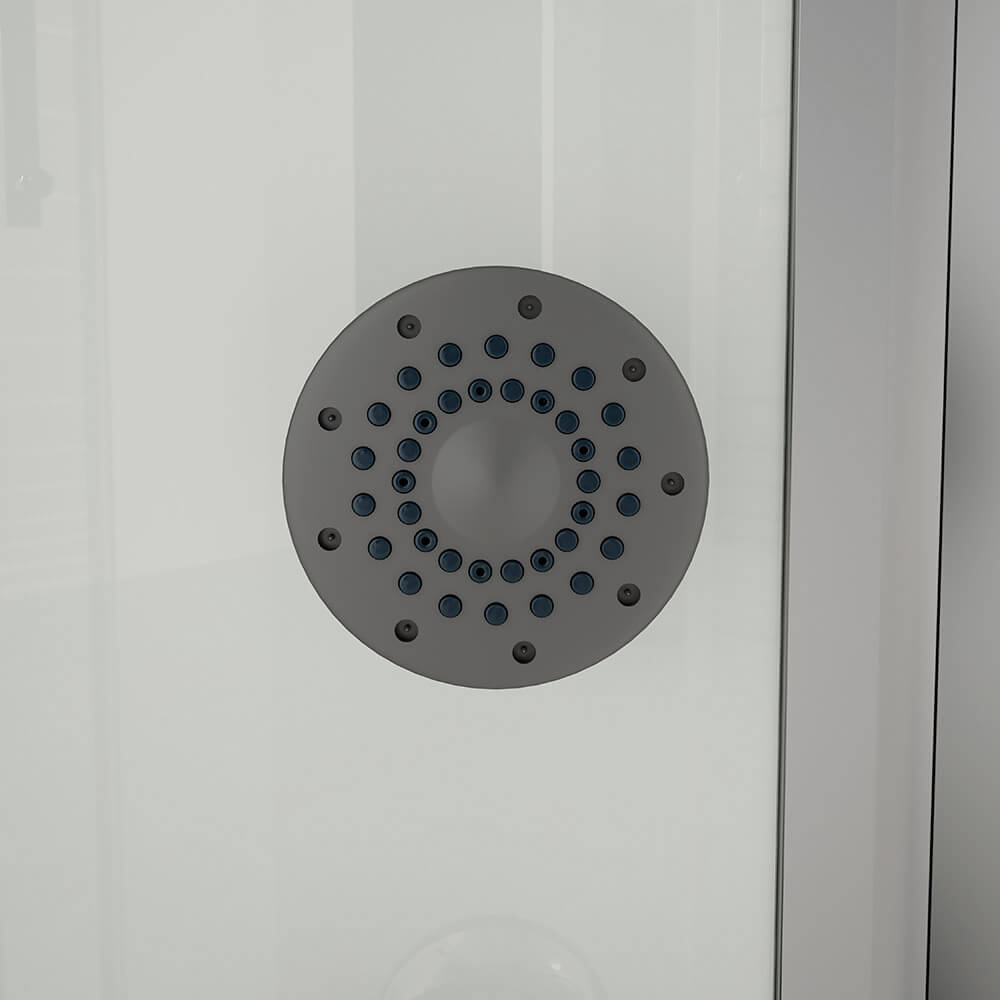 Dampfdusche mit Wasserfall und Dampfsauna WHITE PEARL - 100 x 100 cm