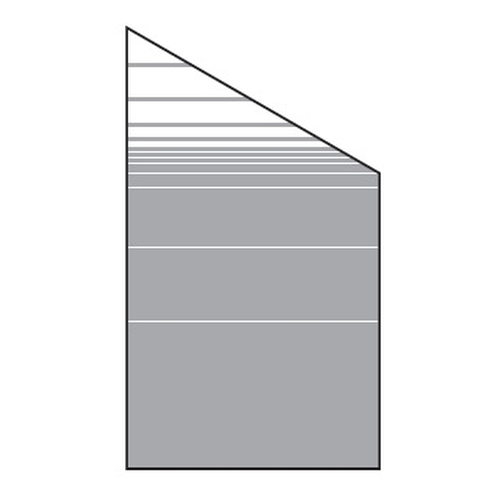 VETRO Glasscheibe ECKE rechts, B 1030 x H 1800/1200 mm, Streifen-Dekor 81, satiniert