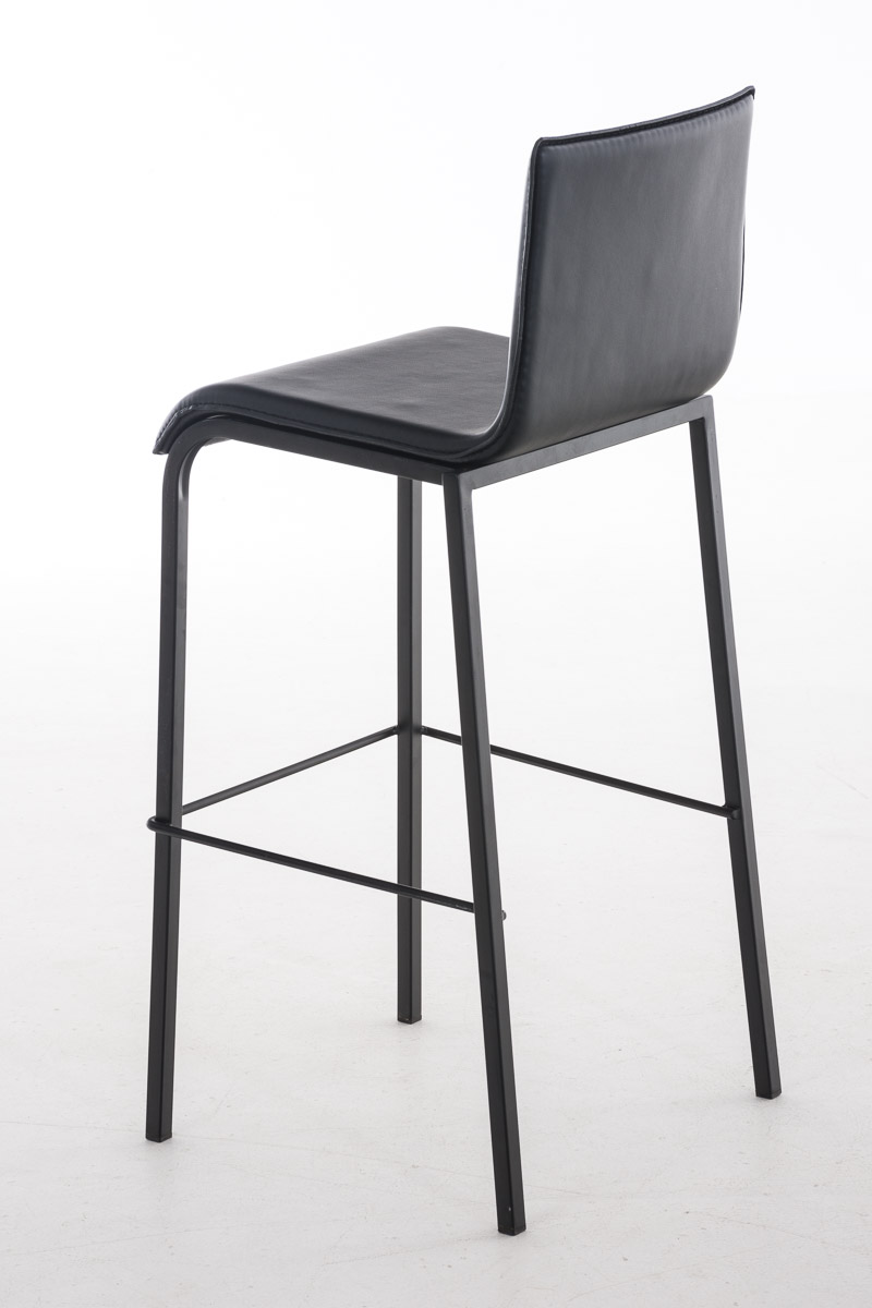 Barhocker Avola Leder Flach B78, schwarz