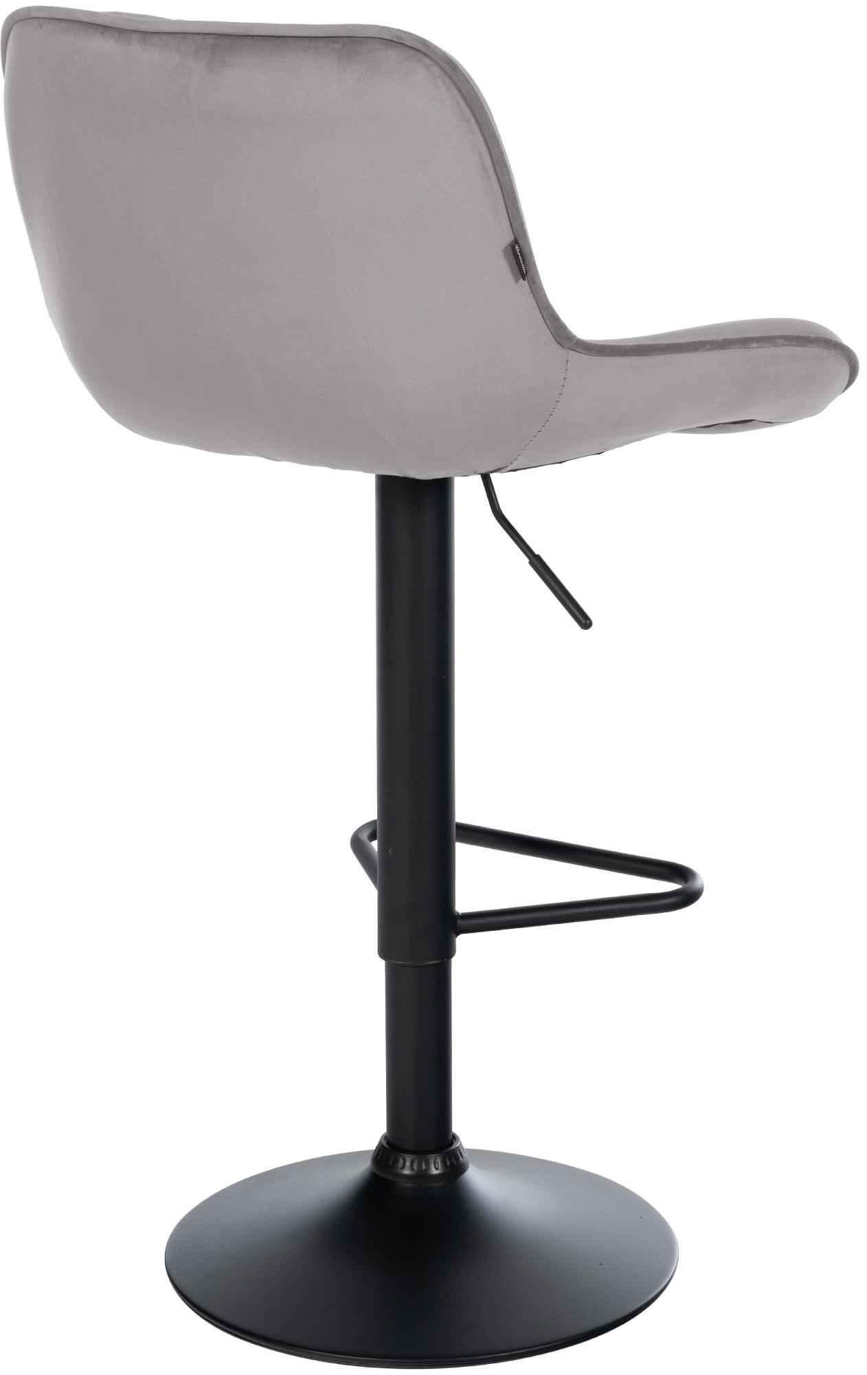 2er Set Barhocker Kasson Samt, grau