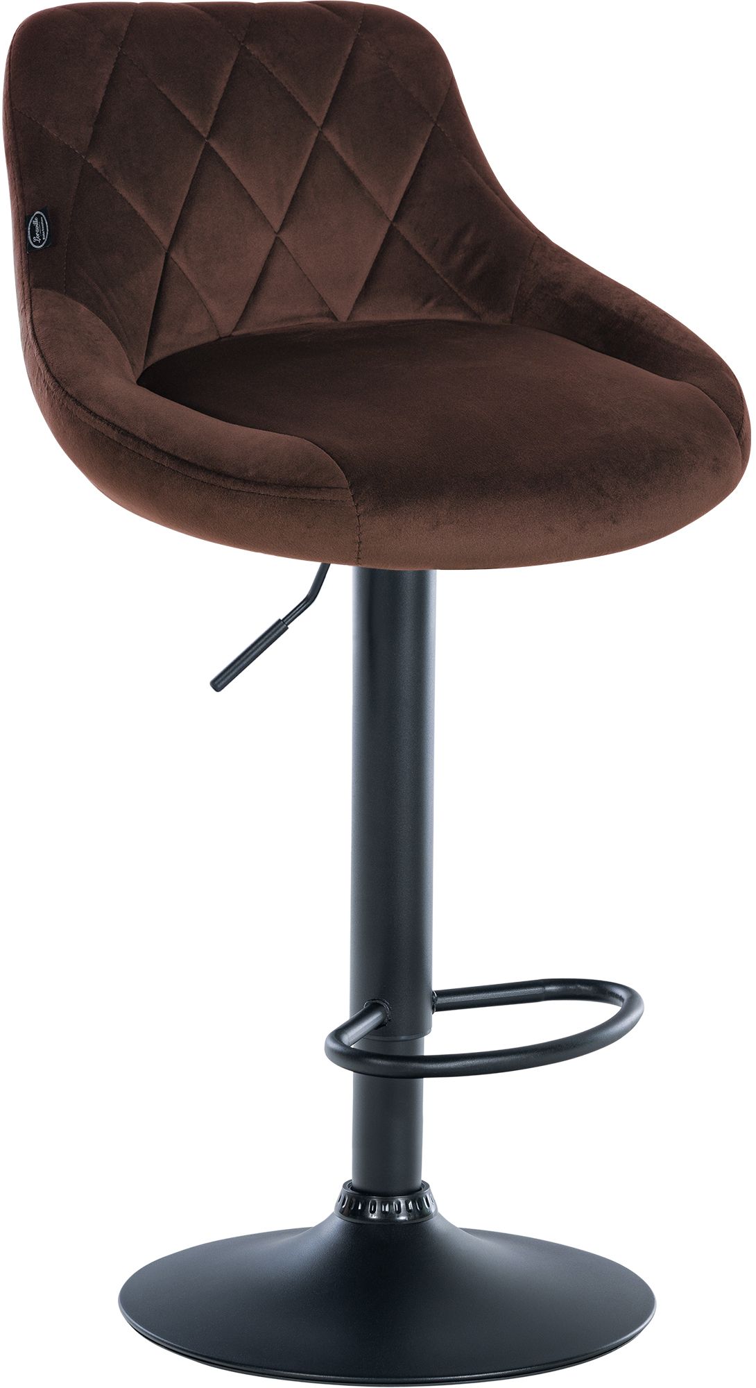 Barhocker Lazio Samt schwarz, braun