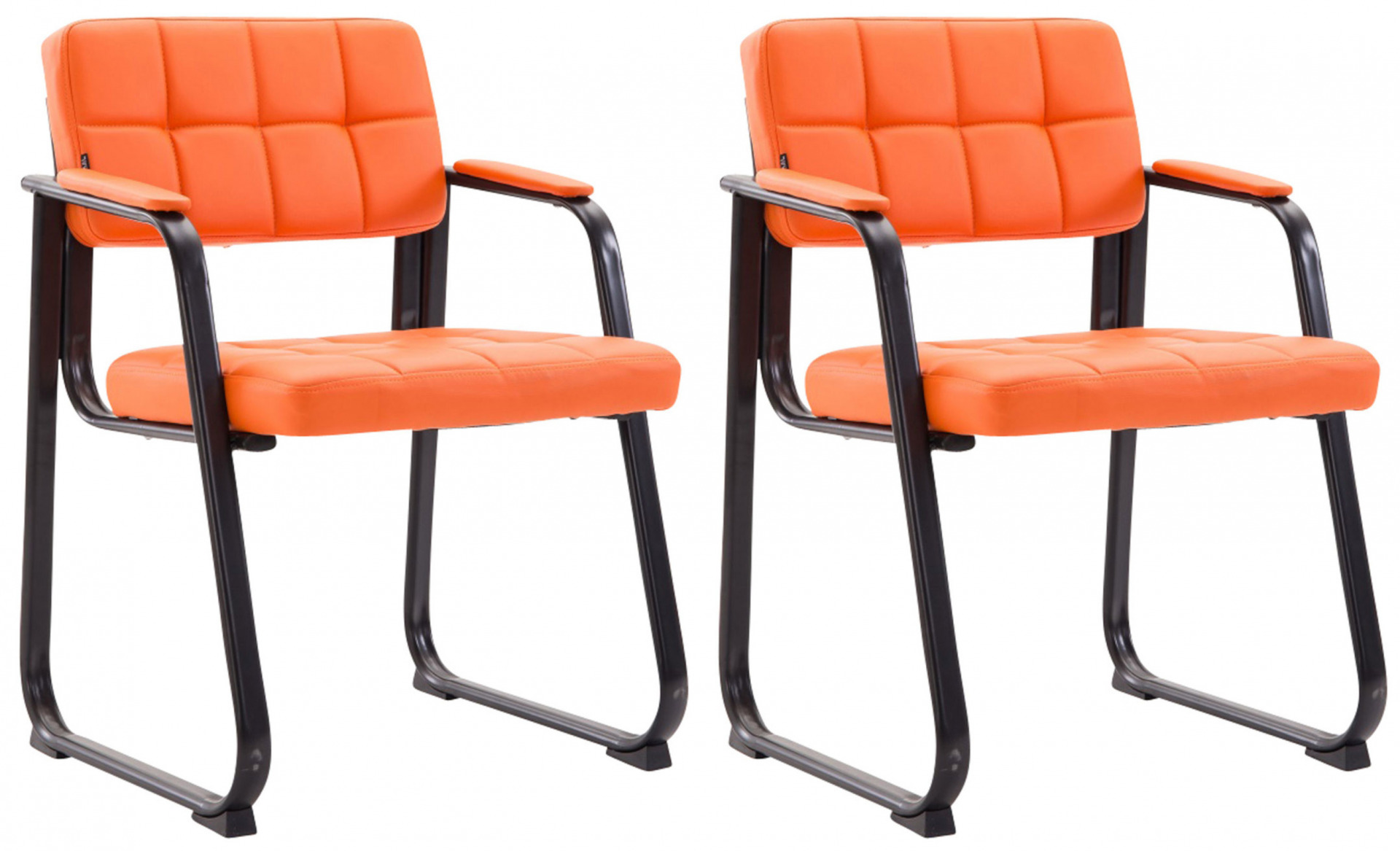 2er Set Besucherstühle Canada B Kunstleder, orange