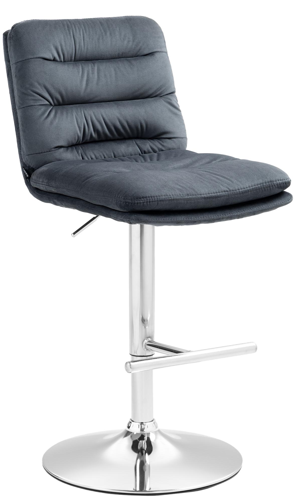 Barhocker Damar Samt chrom, dunkelgrau