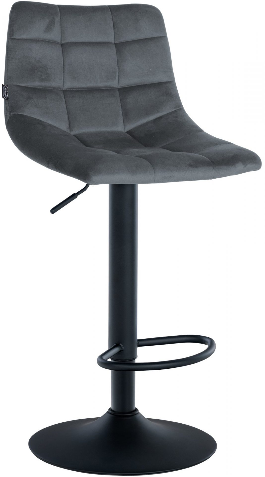 2er Set Barhocker Jerry Samt schwarz, dunkelgrau