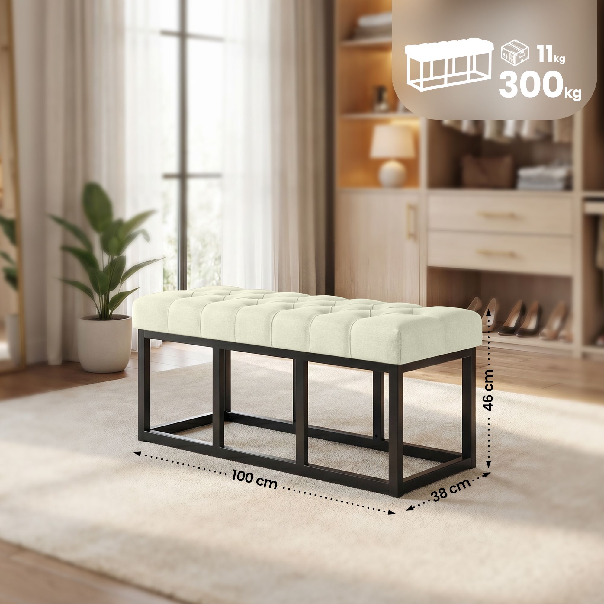 Sitzbank Amun Stoff B100, creme