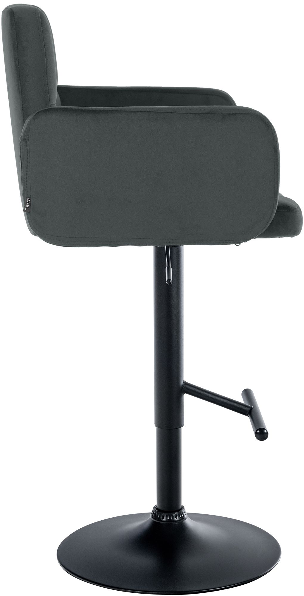 2er Set Barhocker Los Angeles Samt schwarz, dunkelgrau