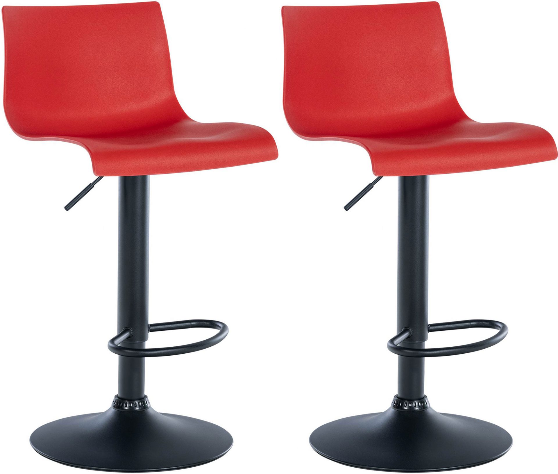 2er Set Barhocker Branford Kunststoff, rot