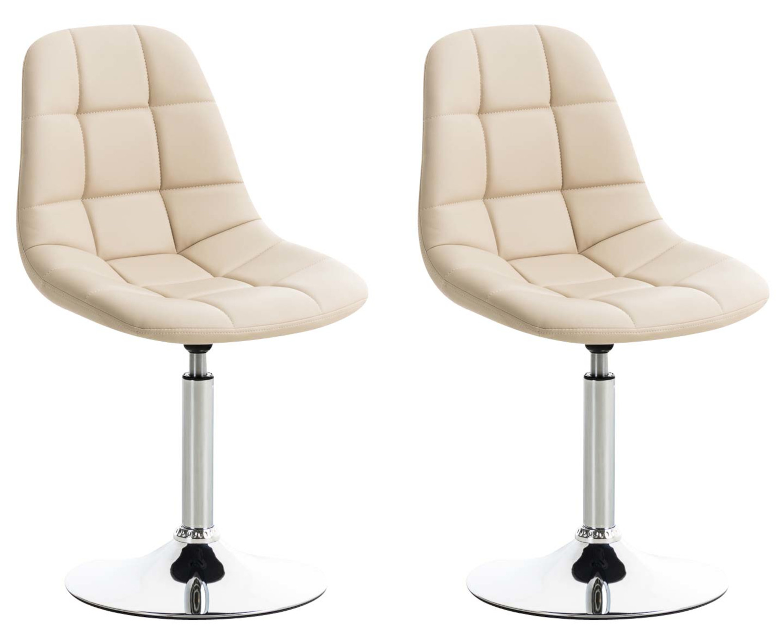 2er Set Stühle Emil Kunstleder, creme